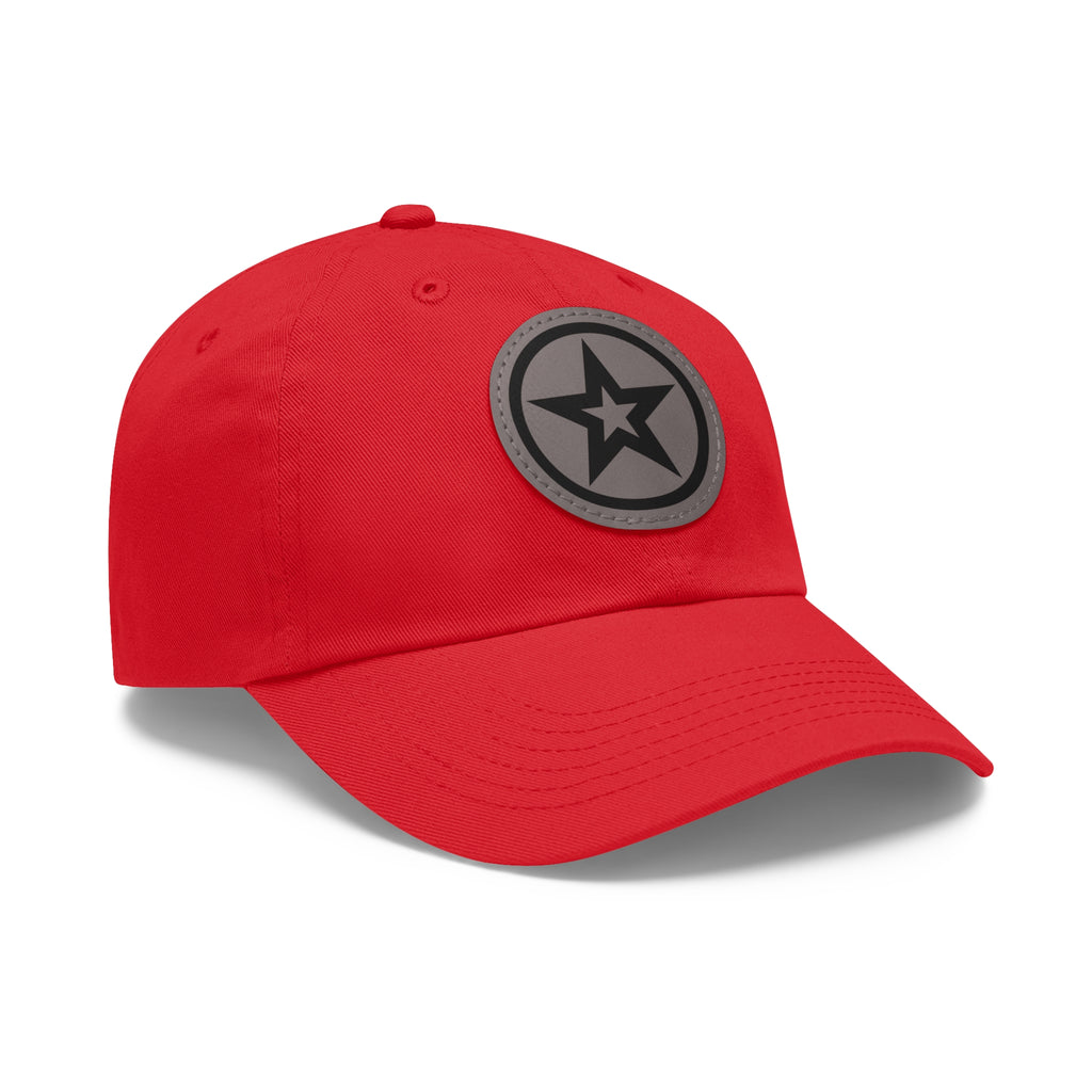 Star Patch Dad Hat — Leather Round Patch Baseball Cap – Bamerix