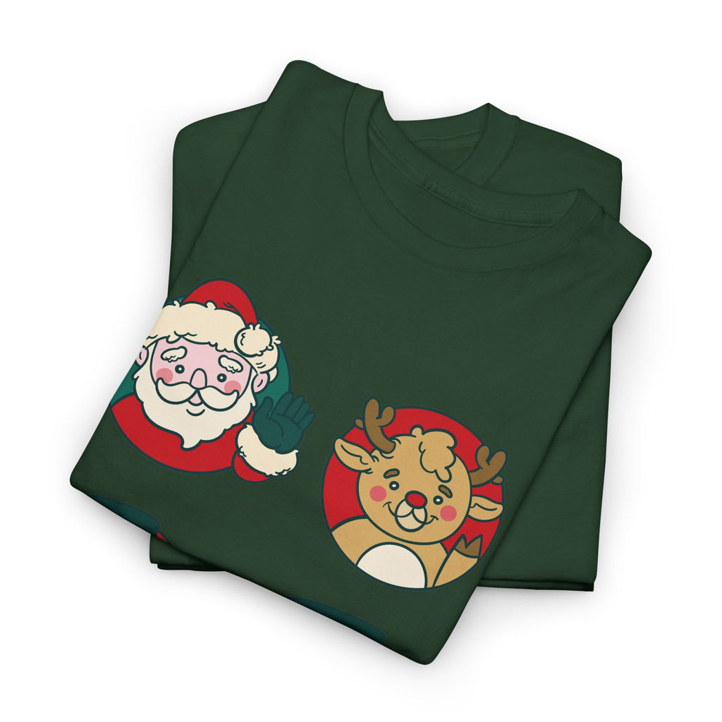 Festive Holiday T-Shirt Featuring Santa and Friends, Christmas Gift – Bamerix