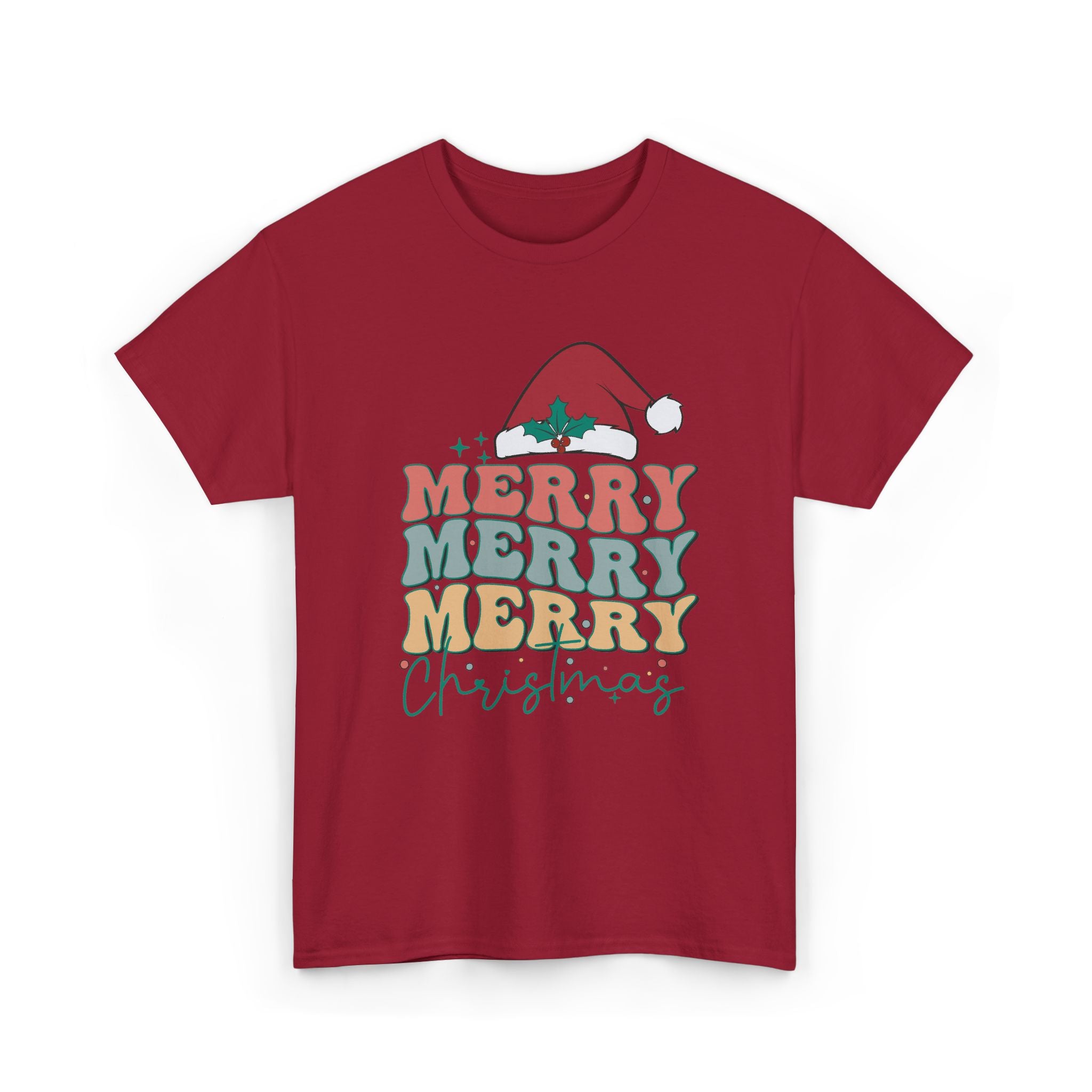 Merry Christmas Unisex Heavy Cotton Tee, Holiday Graphic Tshirt – Bamerix