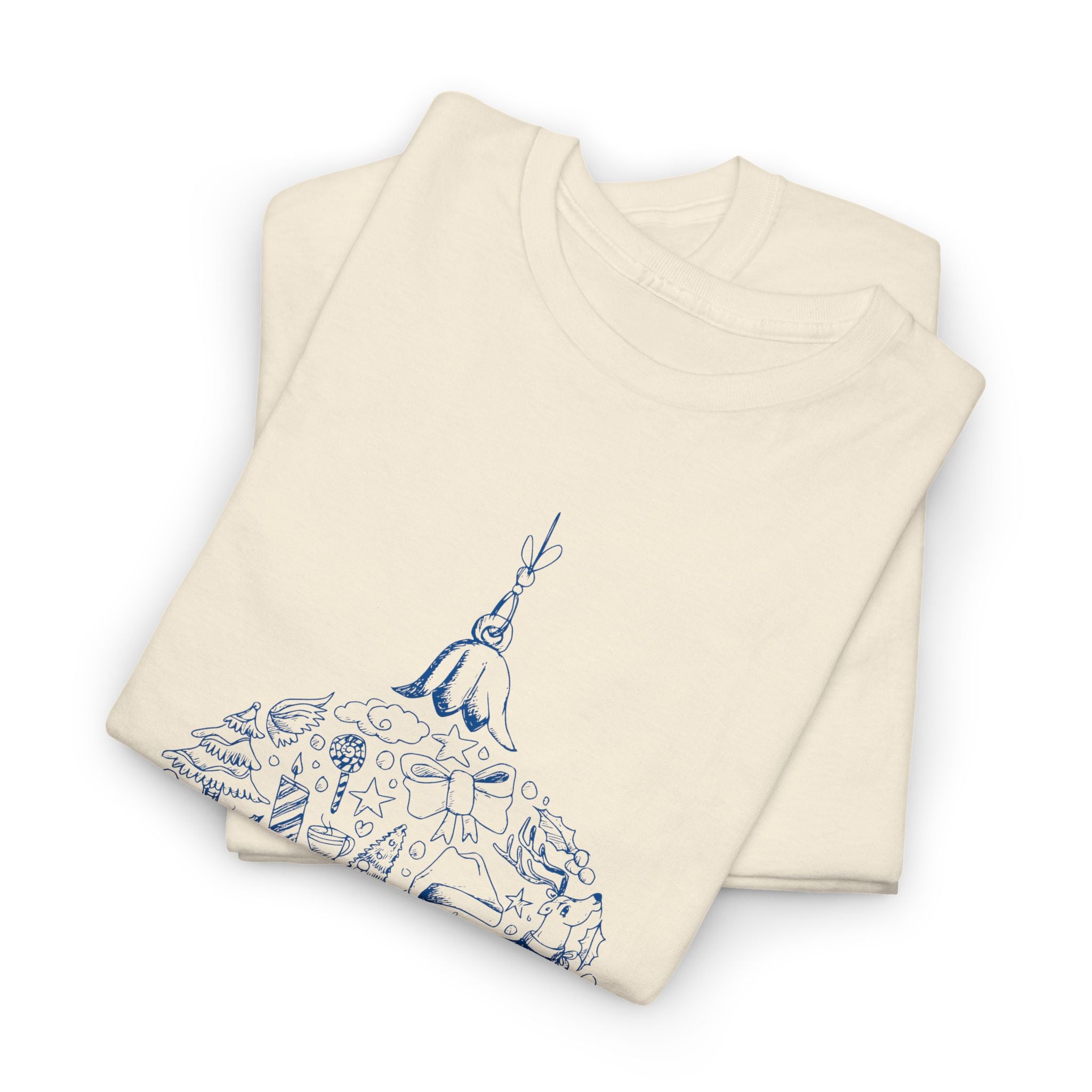 Merry Christmas Unisex Heavy Cotton Tee, Holiday Gift, Casual Wear, Winter Fashion – Bamerix