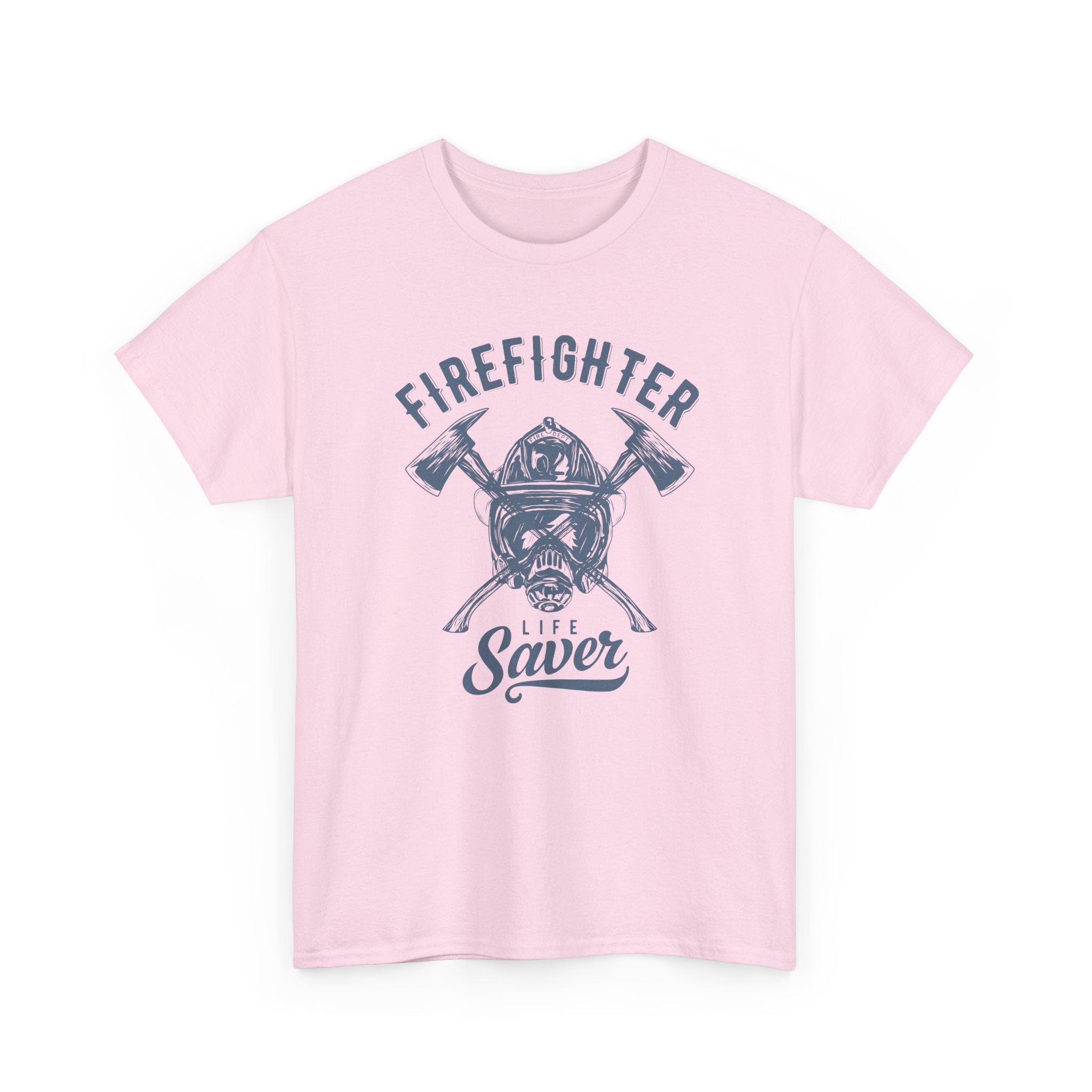 Firefighter Helmet & Axes Tee — Life Saver Rescue Crew Shirt – Bamerix