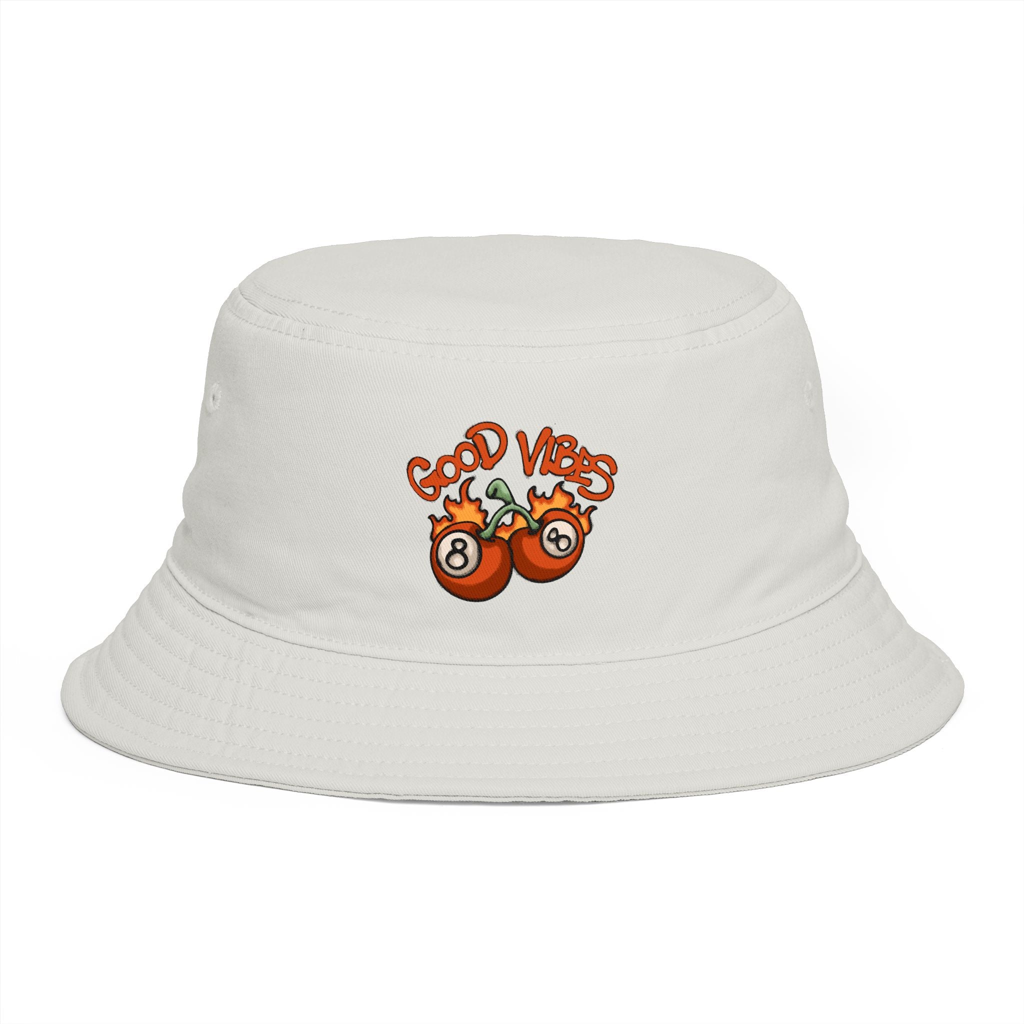 Good Vibes Orange Cartoon Bucket Hat – Bamerix