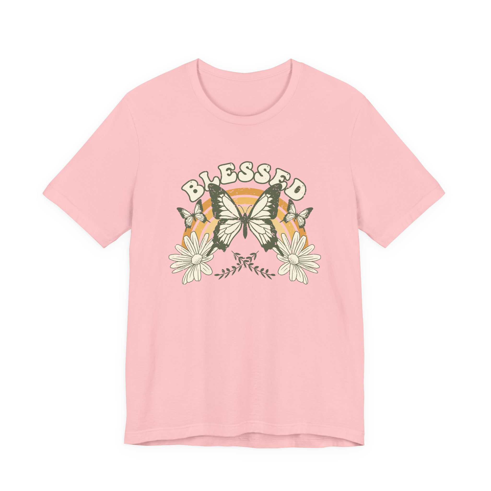 Blessed Tee – Butterfly & Floral Design – Bamerix