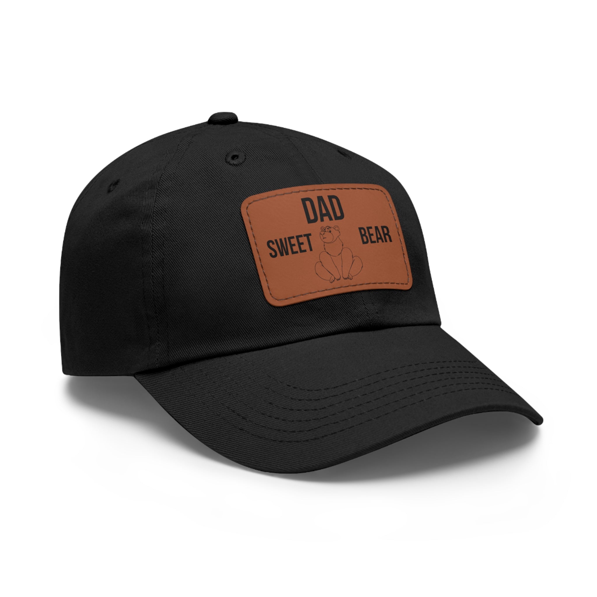 Dad Hat with Leather Patch — "Dad Sweet Bear" Embroidered Cap – Bamerix