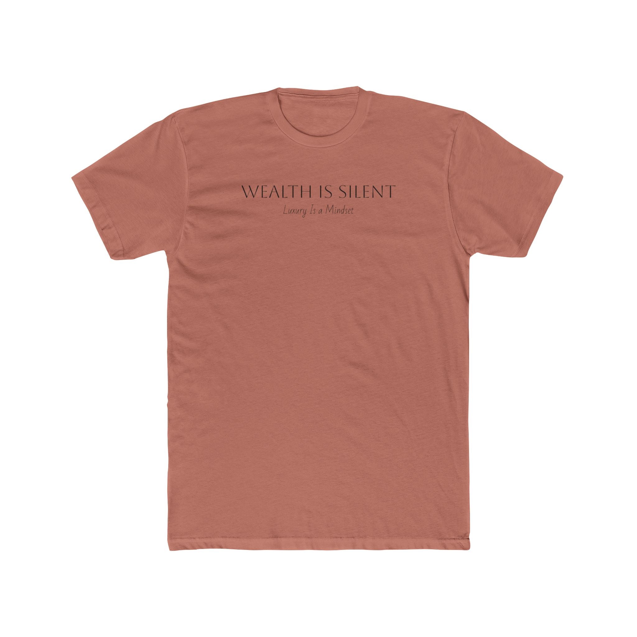 Crew Tee — 'Wealth Is Silent' Minimalist Script Tee – Bamerix