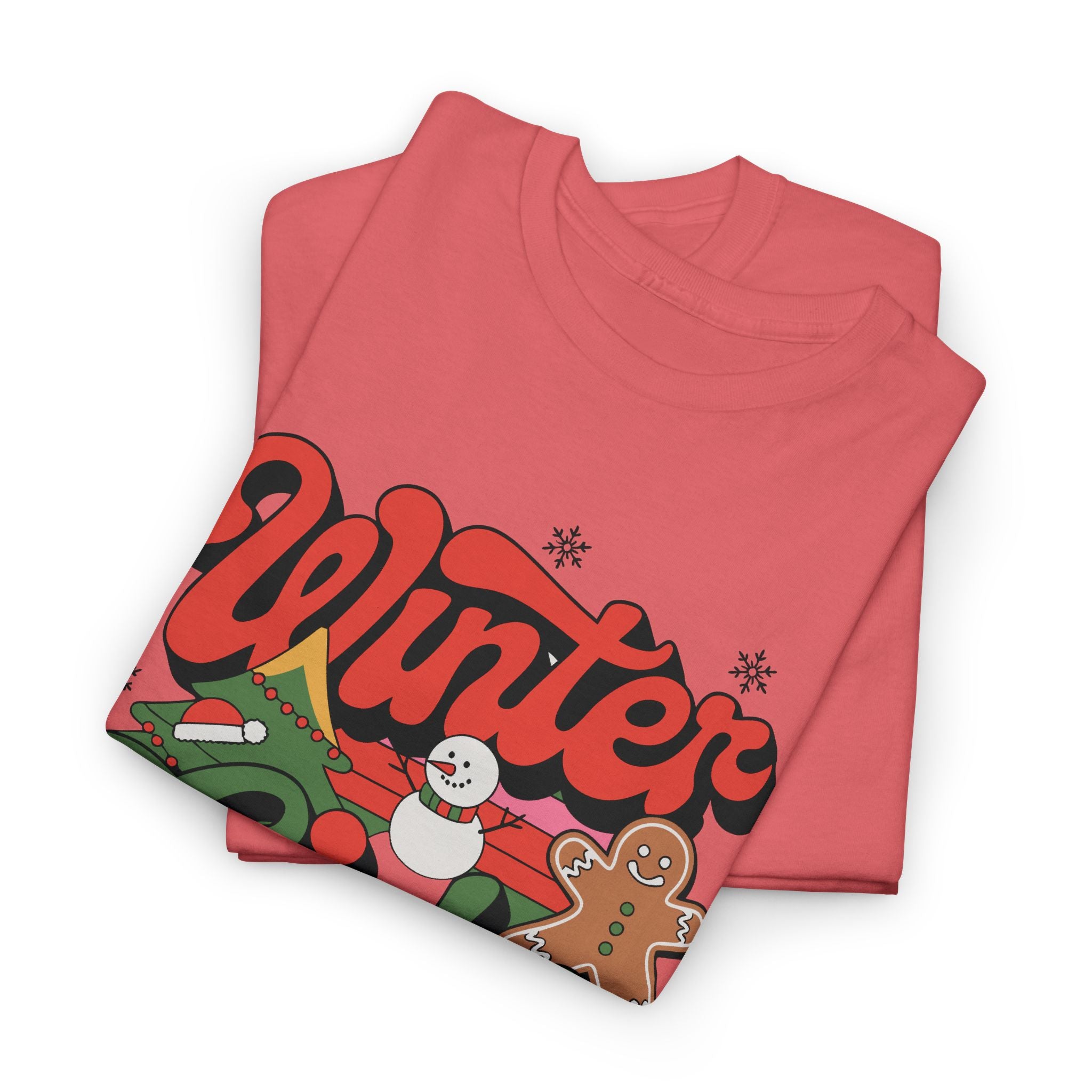 Festive Winter Vibes T-Shirt, Holiday Snowflake Tee, Christmas Winter Shirt – Bamerix
