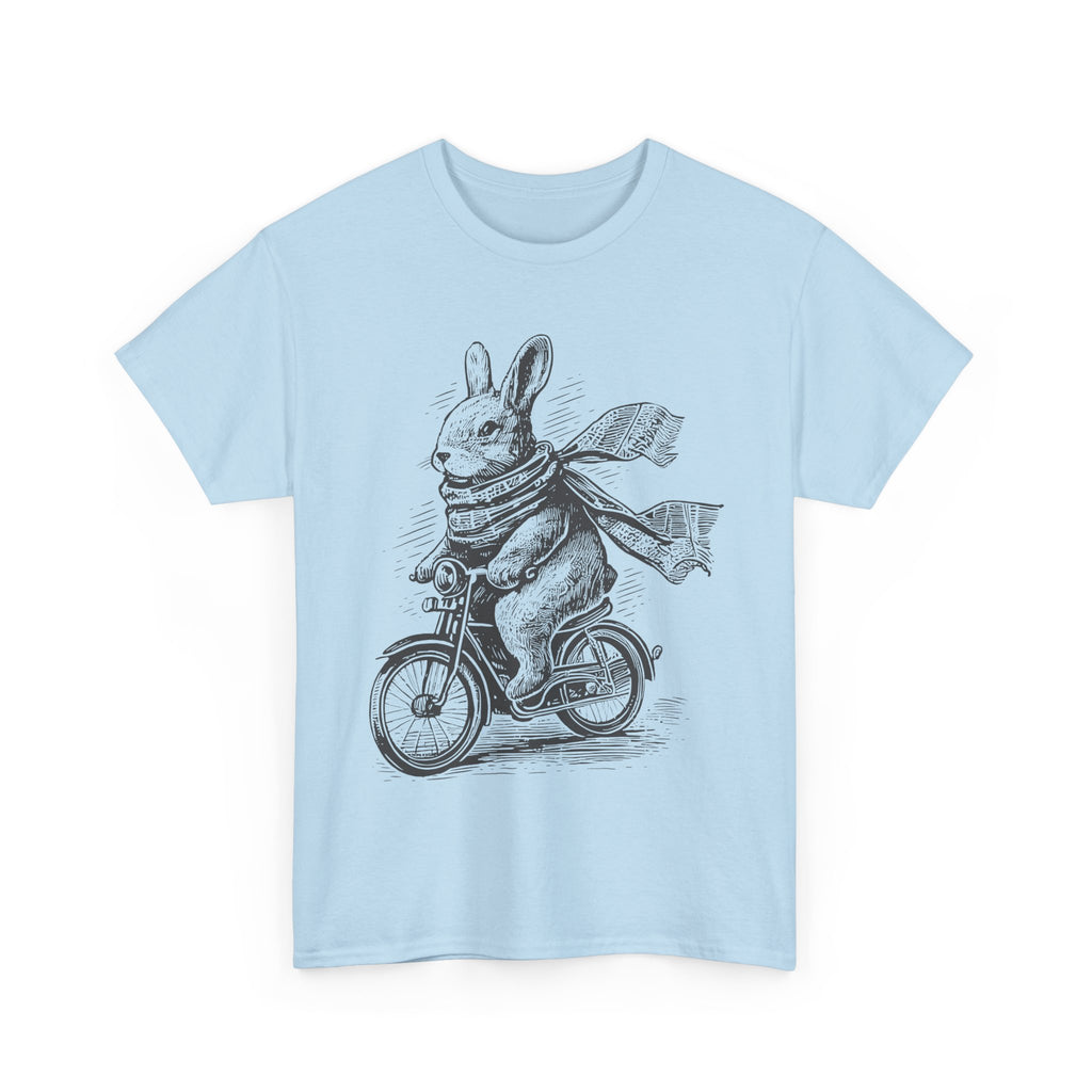 Bunny on Bike T-Shirt — Vintage Sketch Rabbit Riding Bicycle Tee – Bamerix