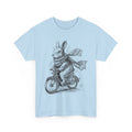 Bunny on Bike T-Shirt — Vintage Sketch Rabbit Riding Bicycle Tee – Bamerix