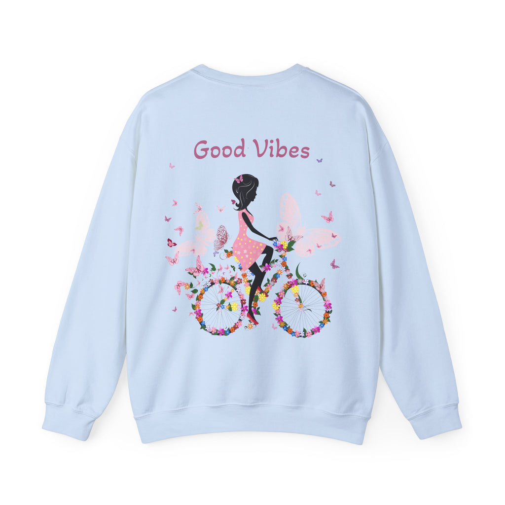 Good Vibes Sweatshirt, Floral Bicycle Crewneck – Bamerix
