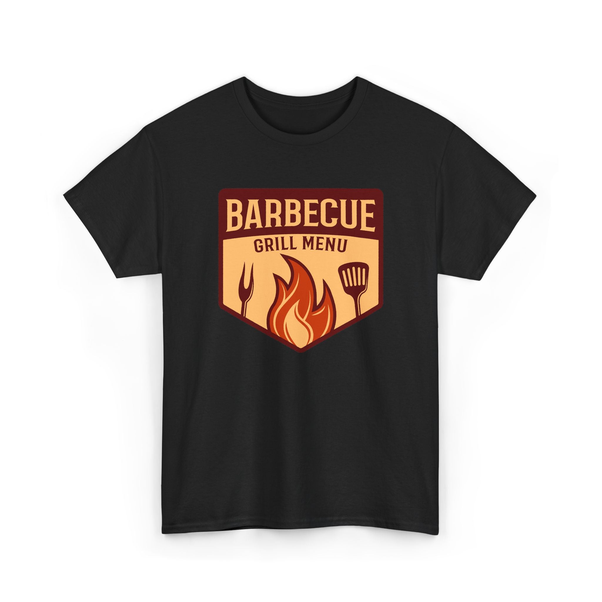Barbecue Grill Menu Tee — BBQ Flames & Tools Graphic T-Shirt – Bamerix