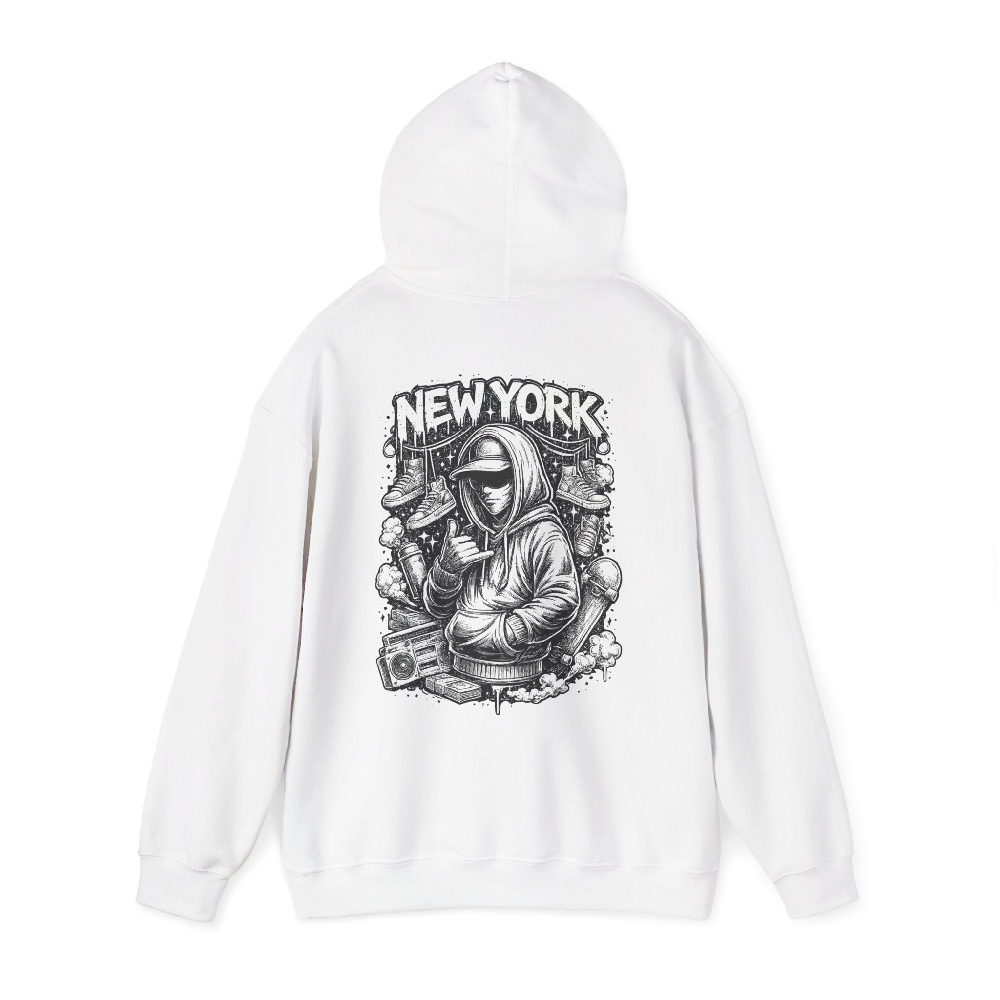Hoodie — New York Streetwear Graphic Hoodie (Rooftop Graffiti DJ Design) – Bamerix