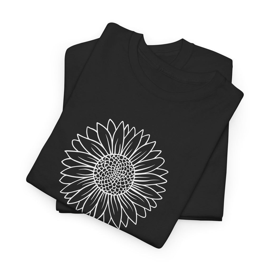 Unisex Sunflower Line Art T-Shirt – Bamerix