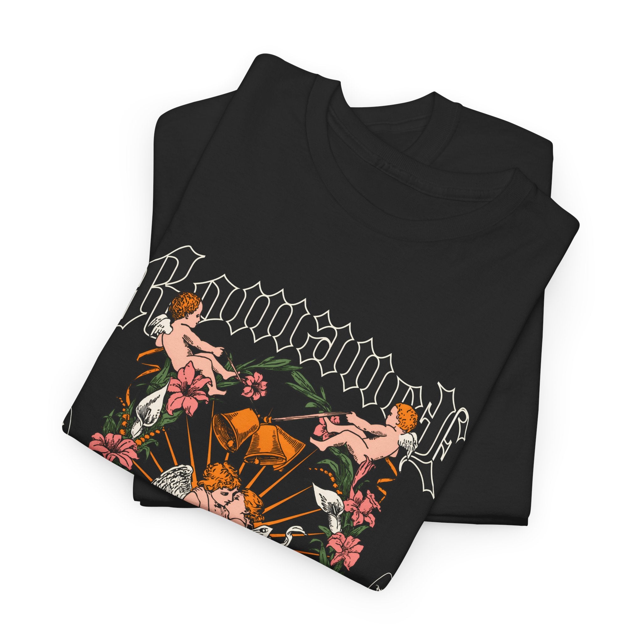 Gothic Floral Angel T-Shirt — Romancer Graphic Tee – Bamerix