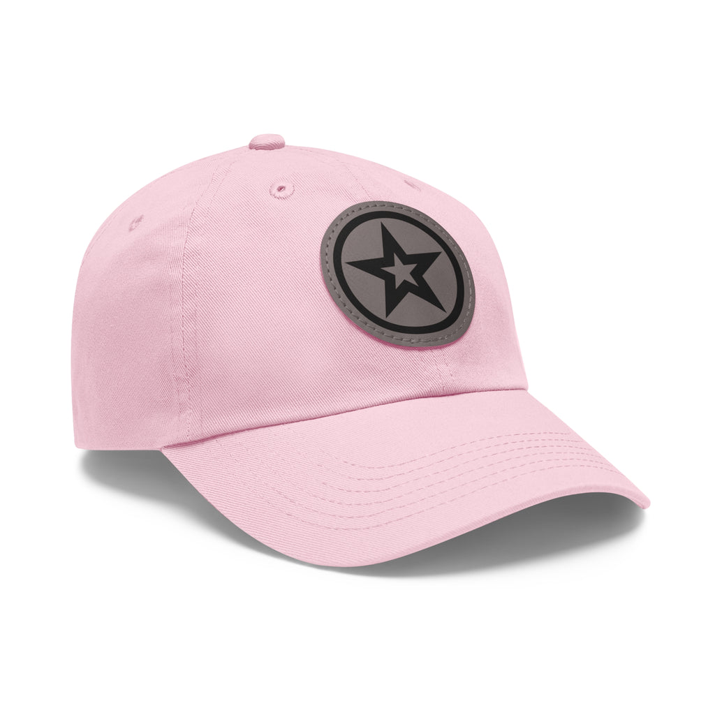 Star Patch Dad Hat — Leather Round Patch Baseball Cap – Bamerix