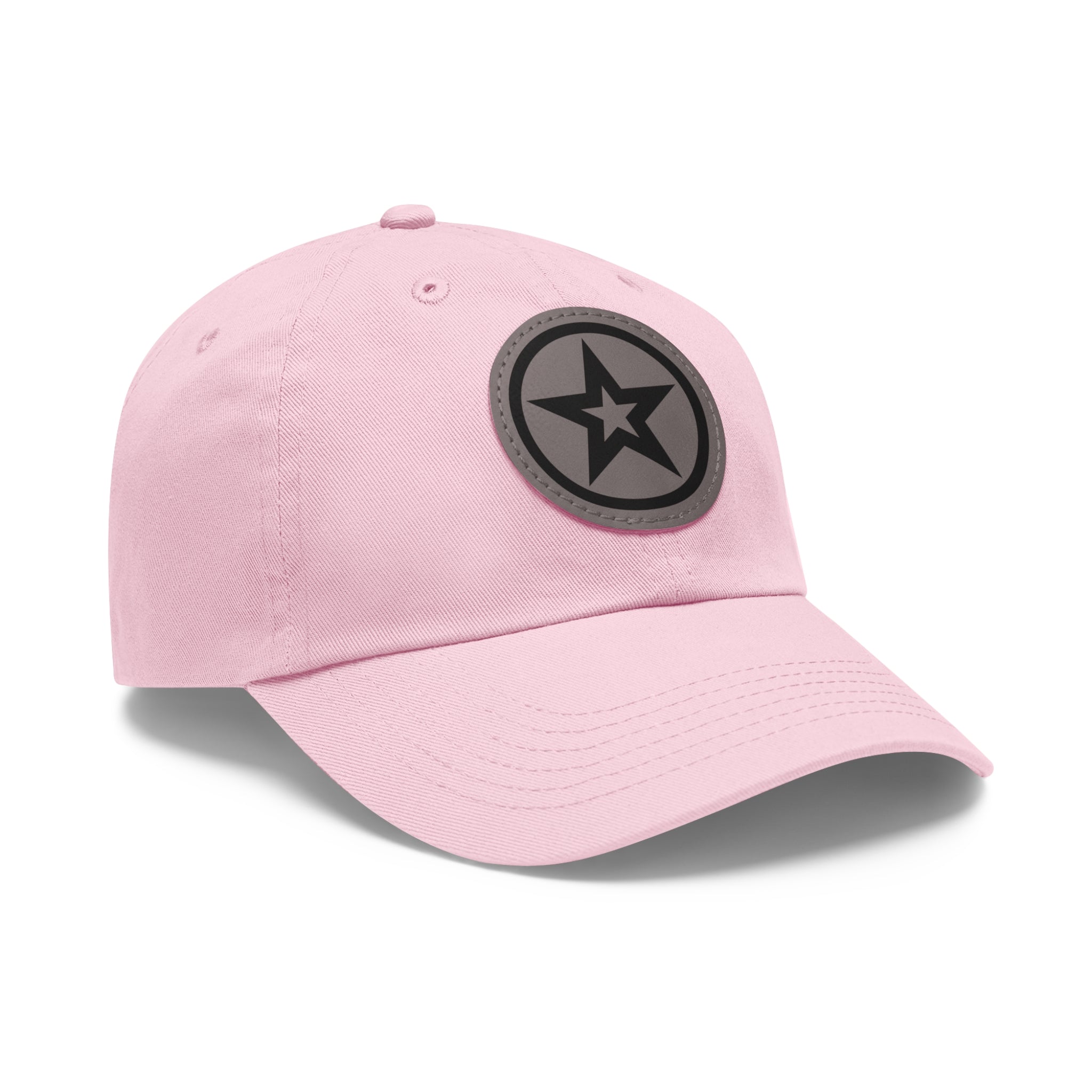 Star Patch Dad Hat — Leather Round Patch Baseball Cap – Bamerix
