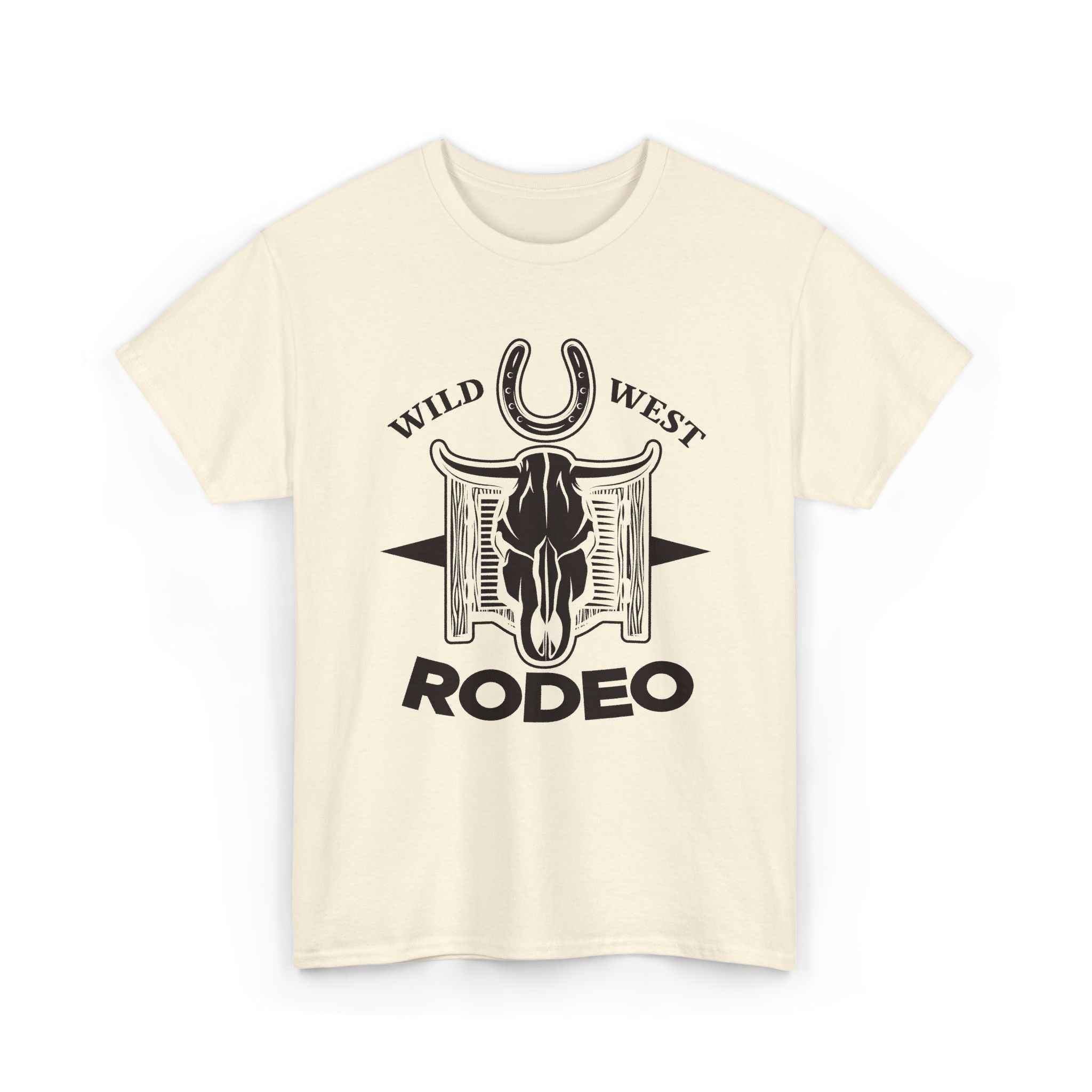 Rodeo Wild West T-Shirt – Western Skull & Horseshoe Tee