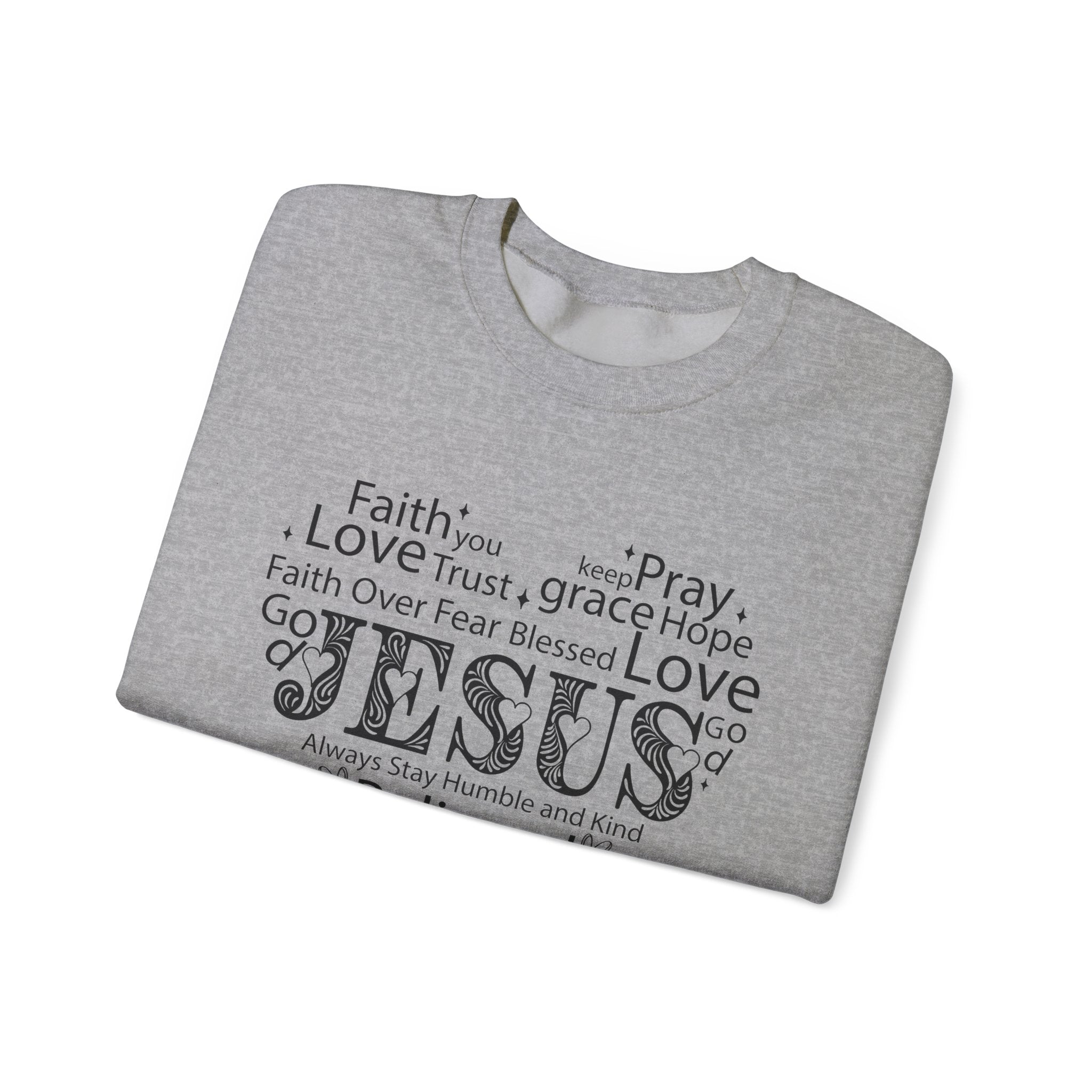 Inspirational Crewneck Sweatshirt - "Always Stay Humble and Kind" | Jesus  – Bamerix