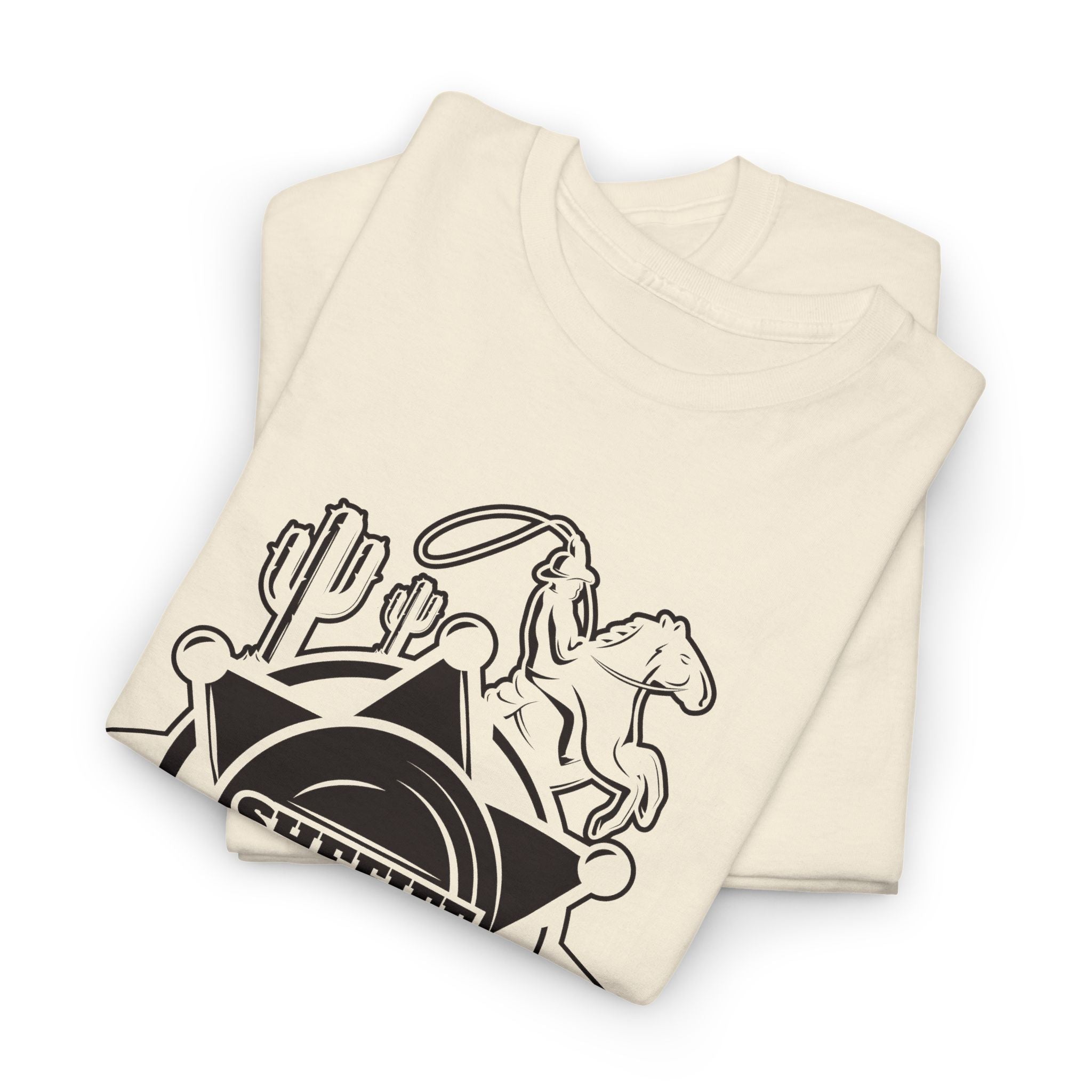 Sheriff Badge Western Tee — Cowboy Sheriff Department Graphic T-Shirt – Bamerix