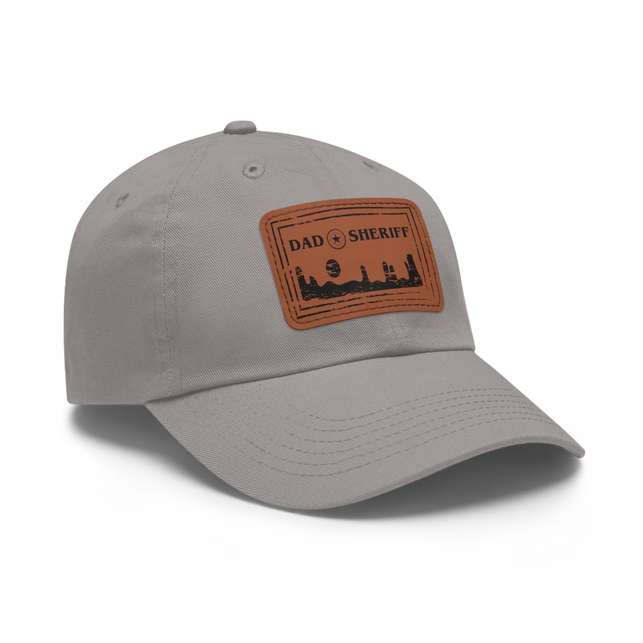 Dad Sheriff Leather Patch Hat — Rustic Outdoor Dad Cap – Bamerix