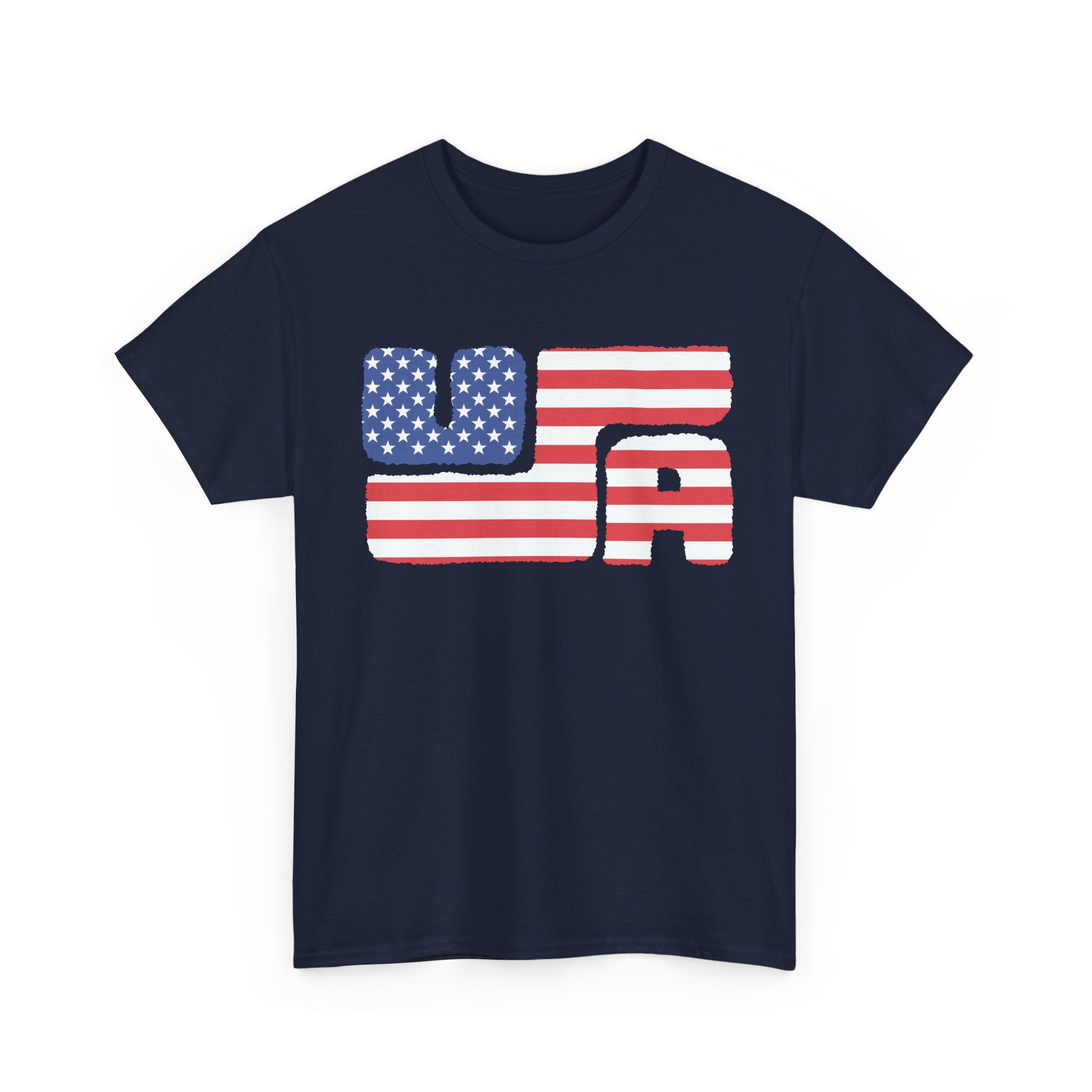 USA Flag Block T-Shirt — Distressed American Flag Graphic Tee for 4th of July – Bamerix