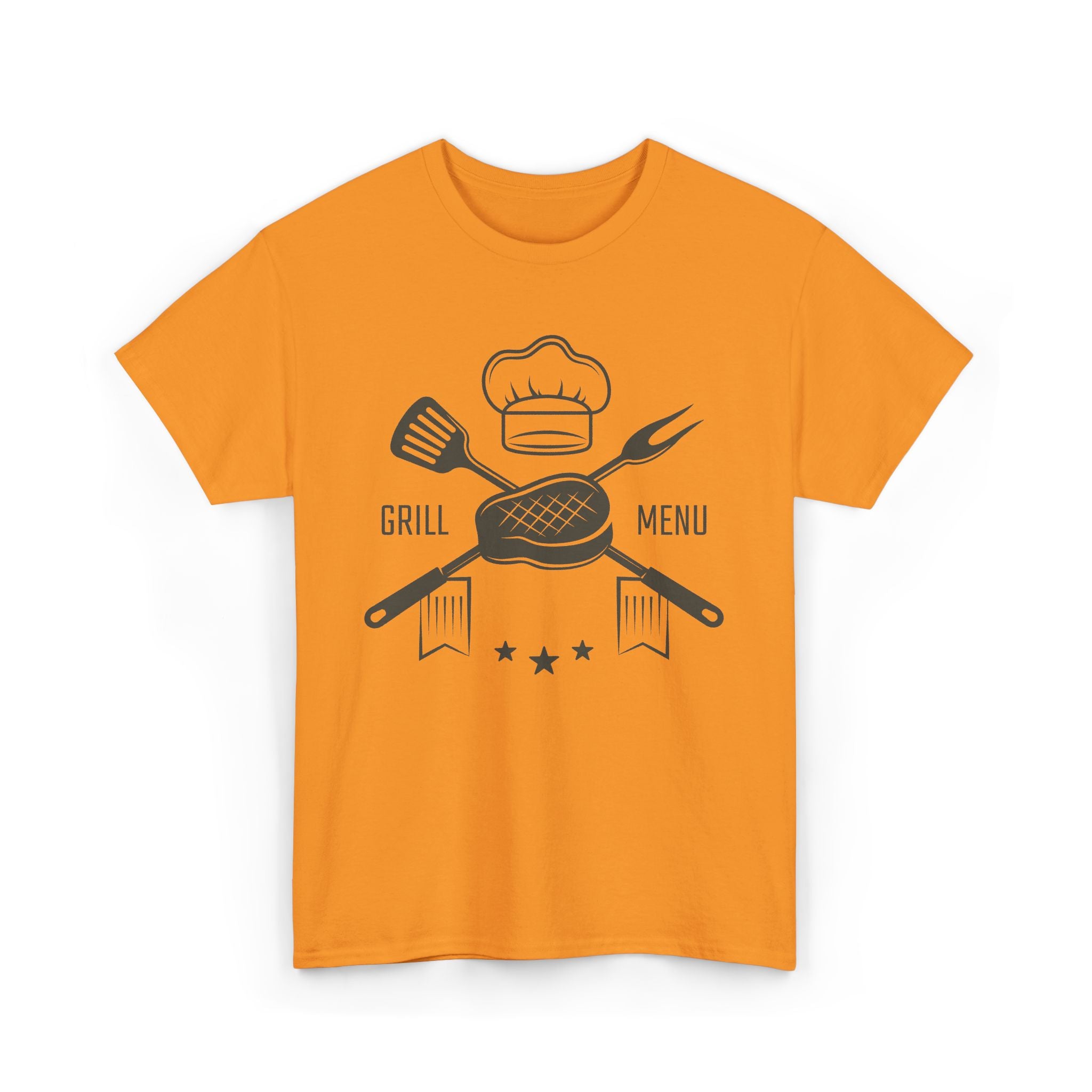 Grill Menu BBQ T-Shirt — Chef Hat & Utensils BBQ Cooking Tee