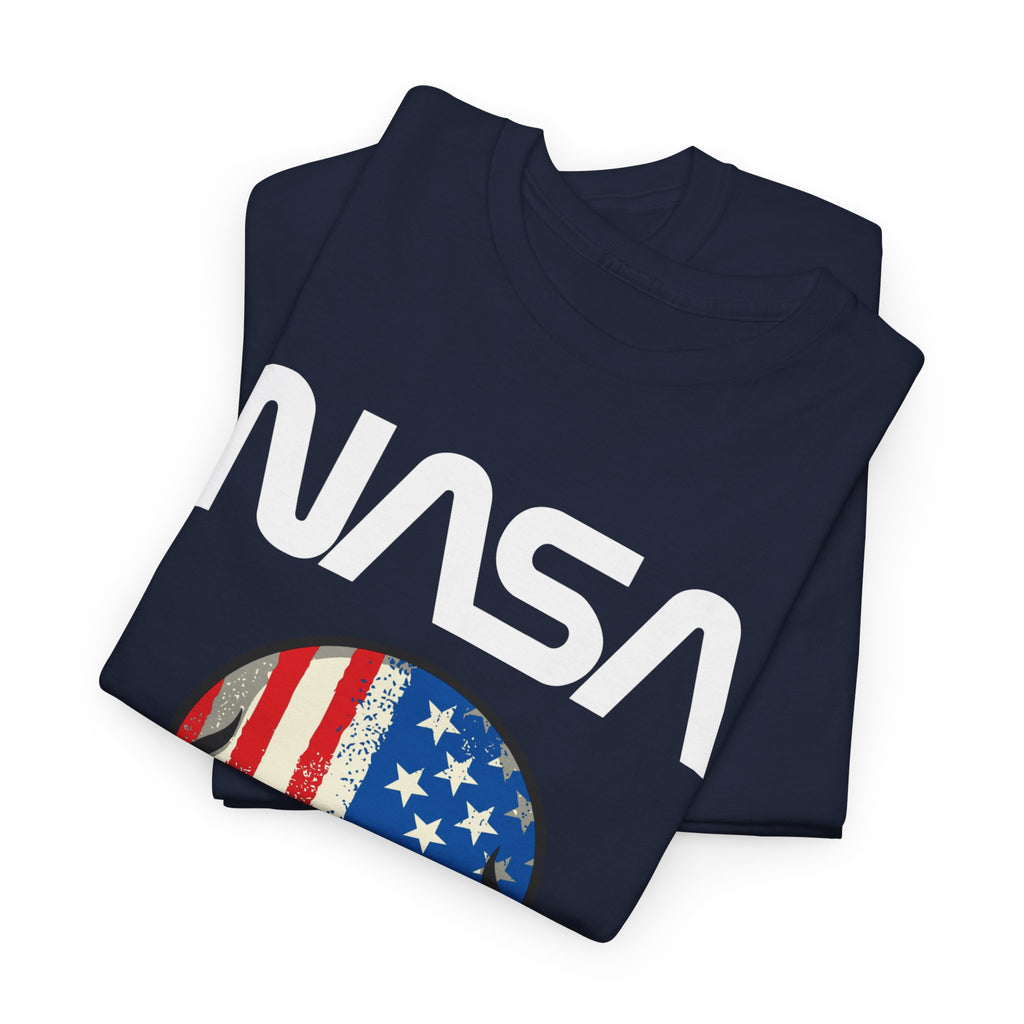 NASA American Flag Skull Tee — Patriotic Space Graphic T-Shirt – Bamerix
