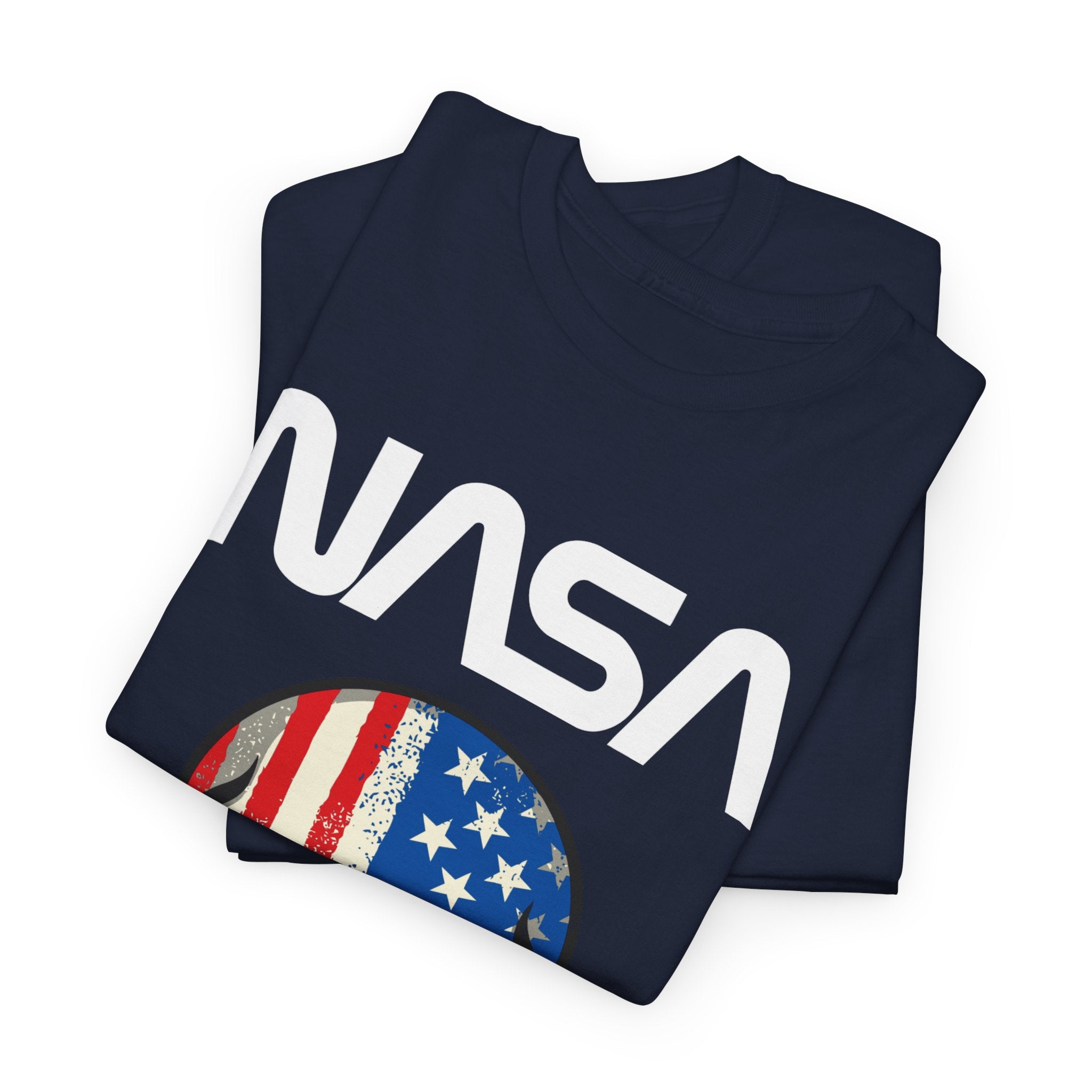 NASA American Flag Skull Tee — Patriotic Space Graphic T-Shirt – Bamerix