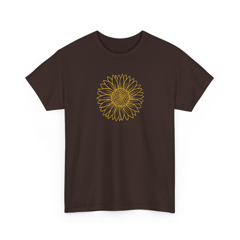 Unisex Sunflower Line Art T-Shirt – Bamerix
