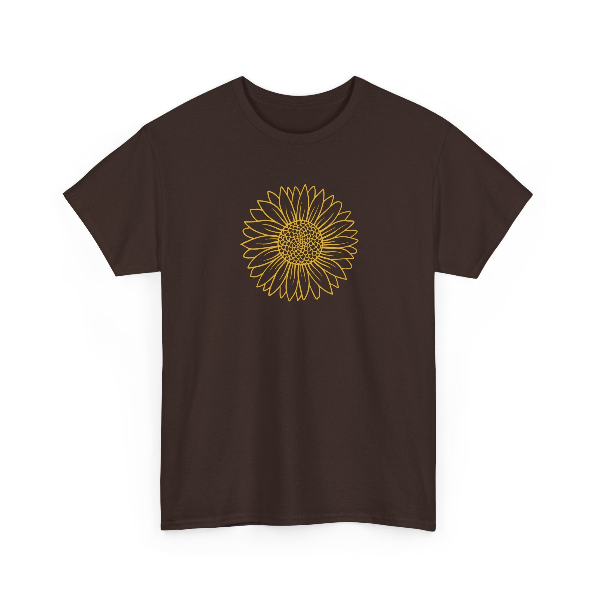 Unisex Sunflower Line Art T-Shirt – Bamerix