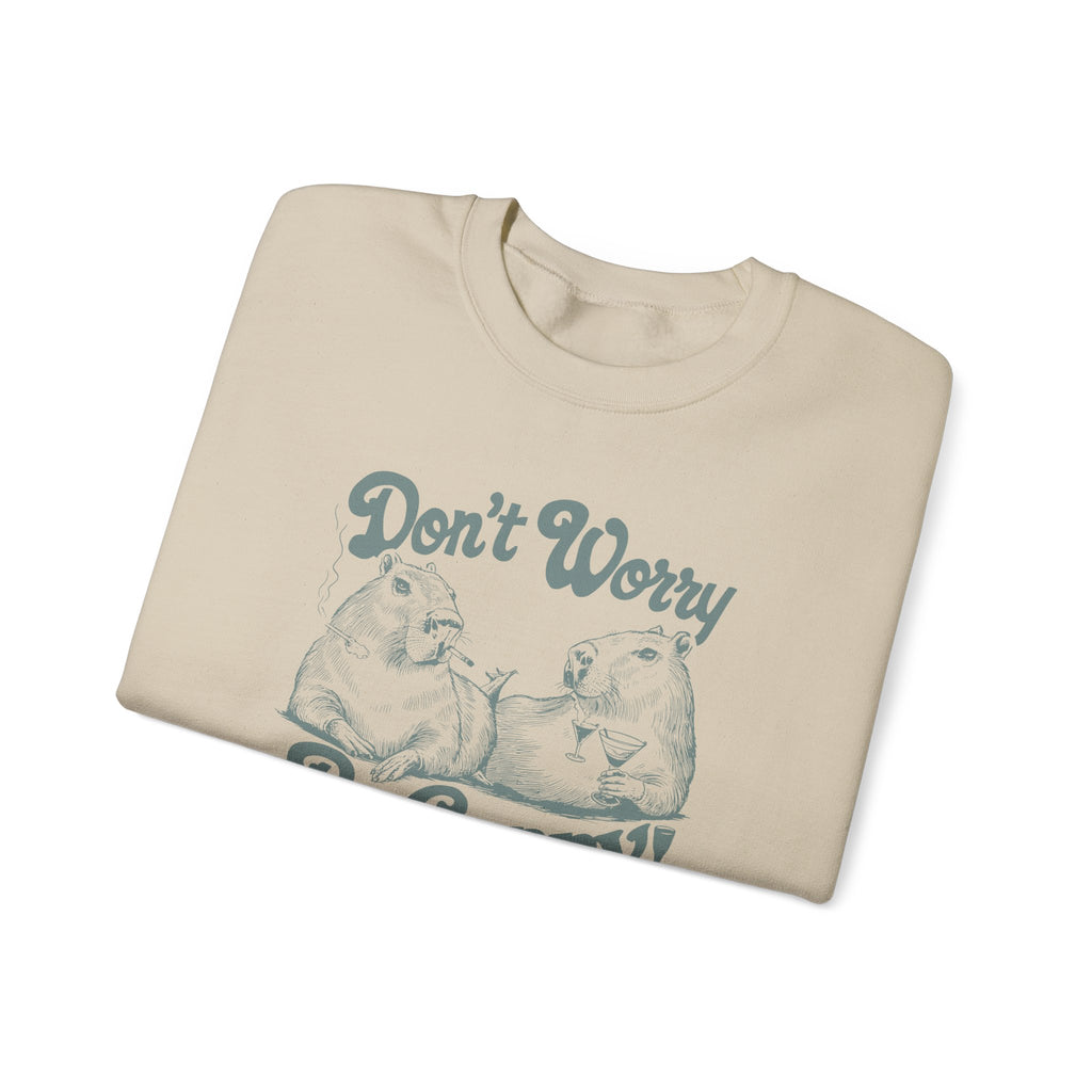 Don't Worry Be Cappy Sweatshirt, Funny Animal Lover Apparel – Bamerix