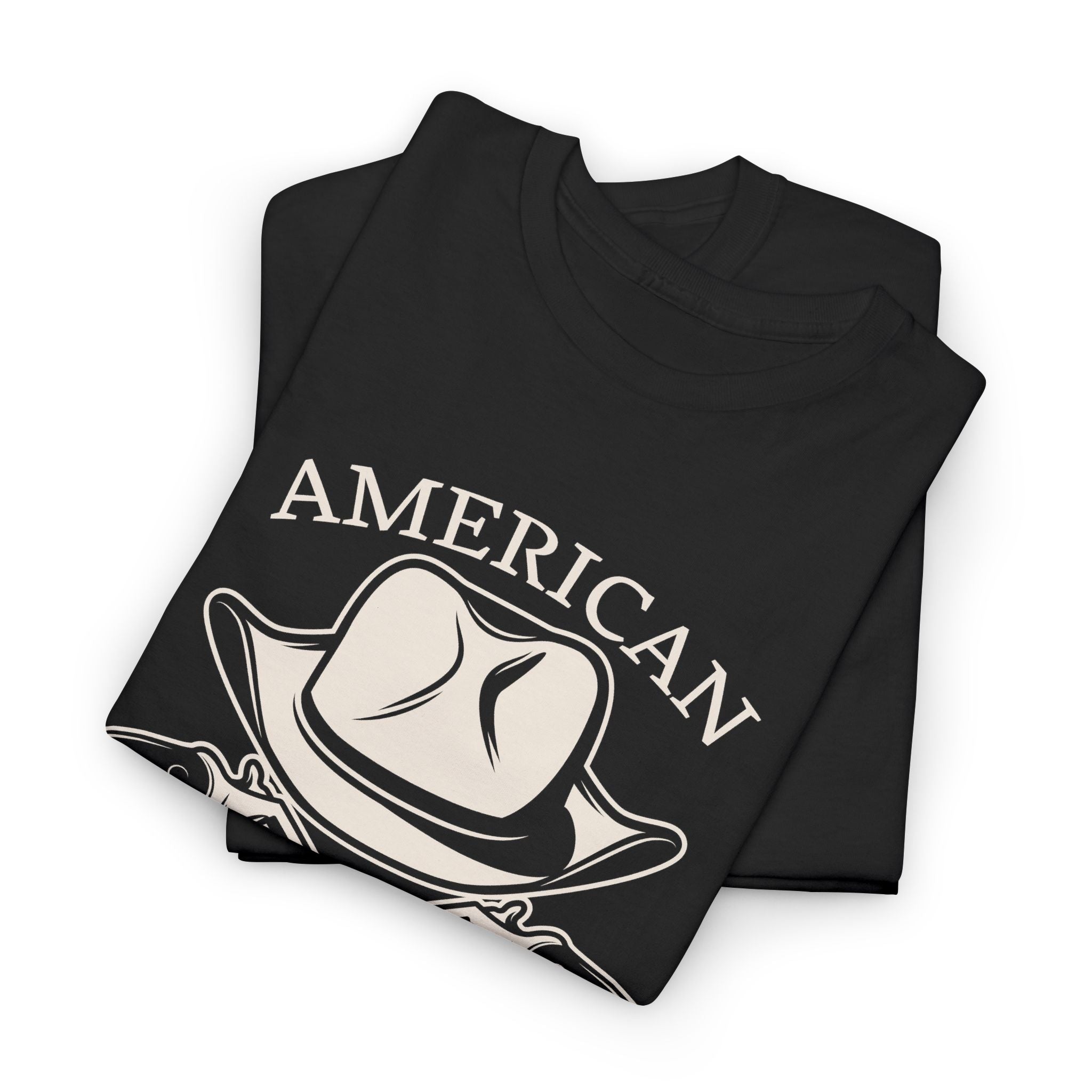 American Cowboy T-Shirt – Vintage Western Hat & Crossed Pistols Graphic– Bamerix