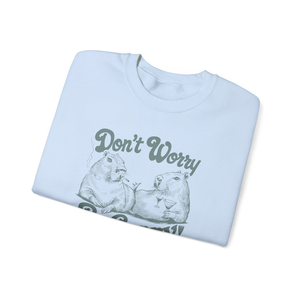 Don't Worry Be Cappy Sweatshirt, Funny Animal Lover Apparel – Bamerix