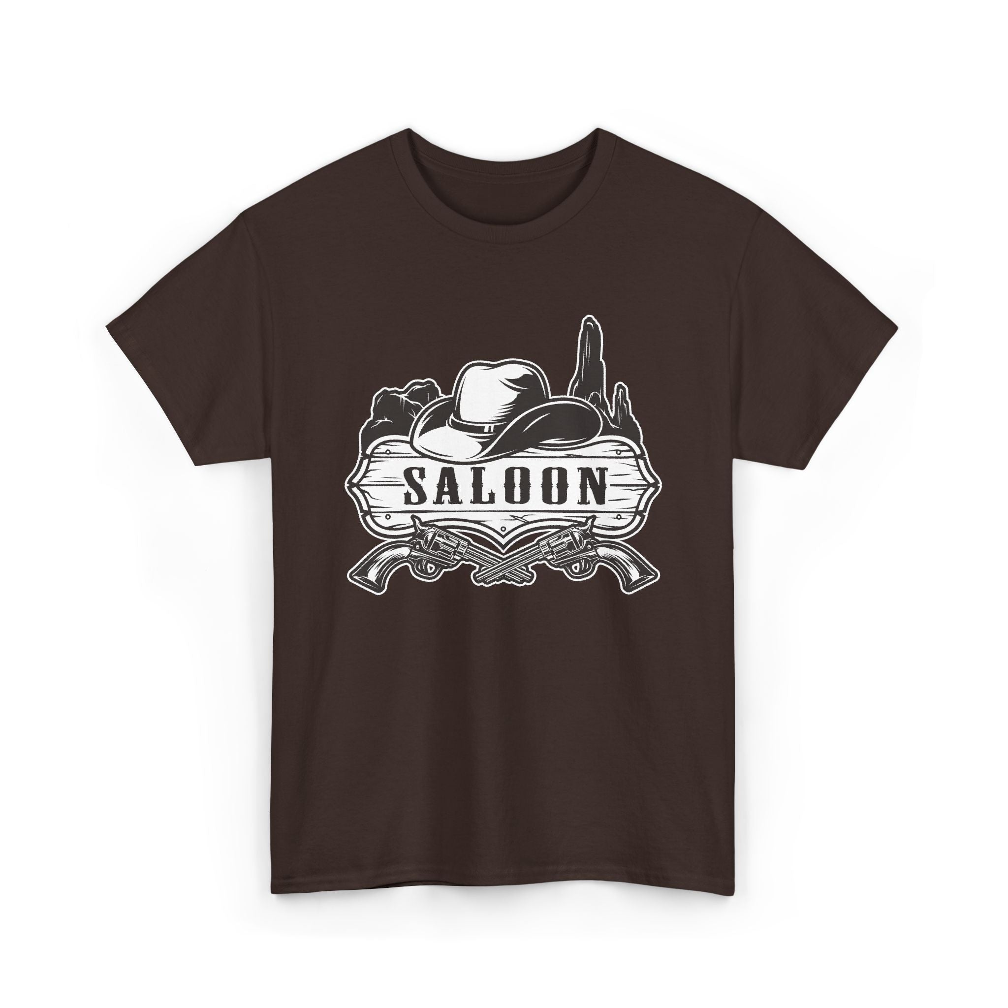 Saloon Vintage Western T-Shirt — Cowboy Hat & Desert Graphic – Bamerix