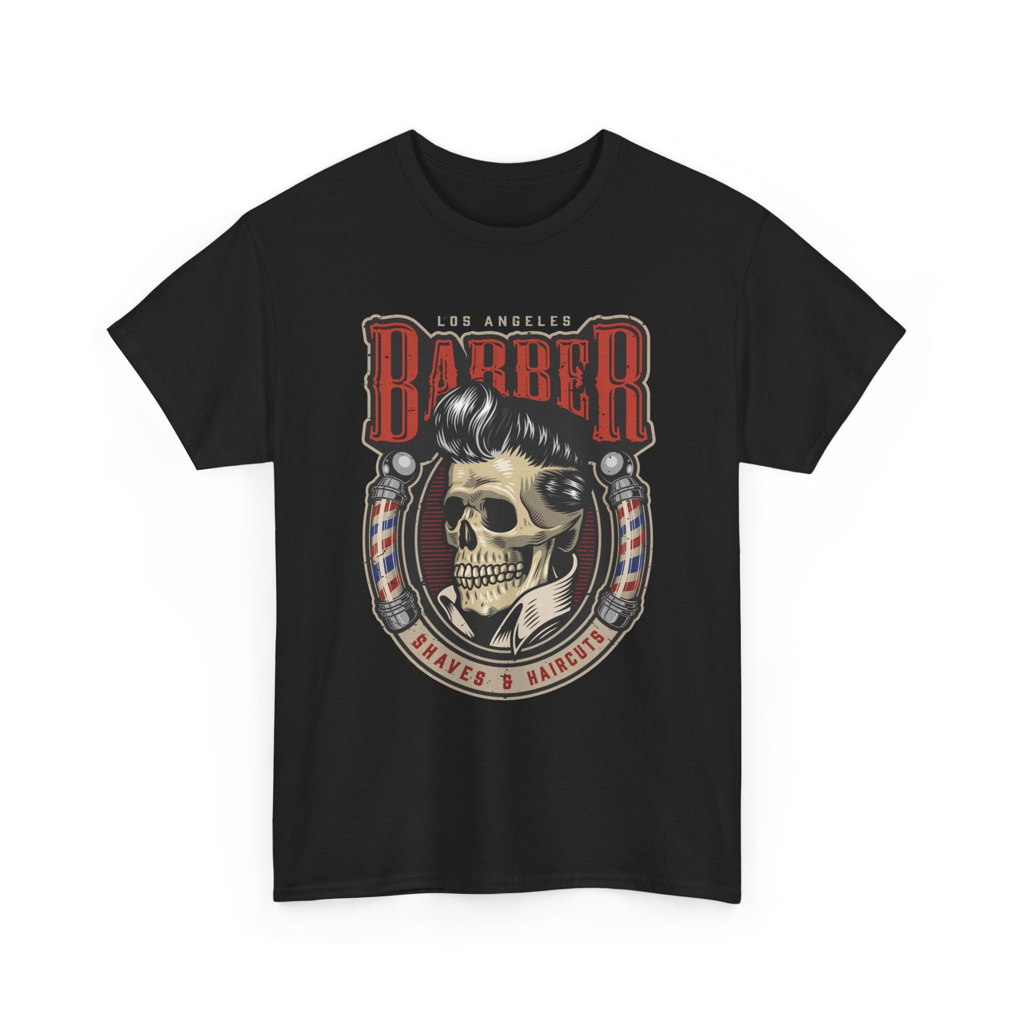Barber Skull Tee — Vintage Barbershop Logo T-Shirt – Bamerix