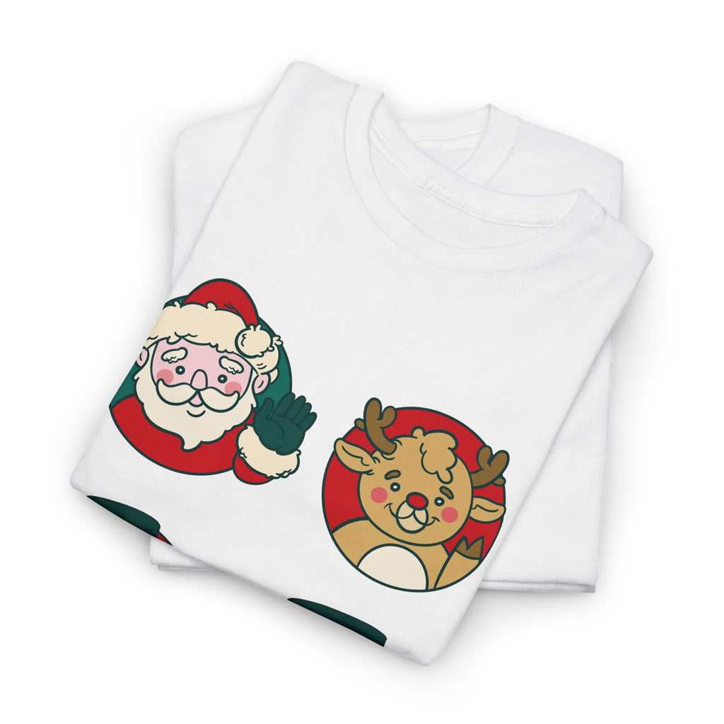 Festive Holiday T-Shirt Featuring Santa and Friends, Christmas Gift – Bamerix