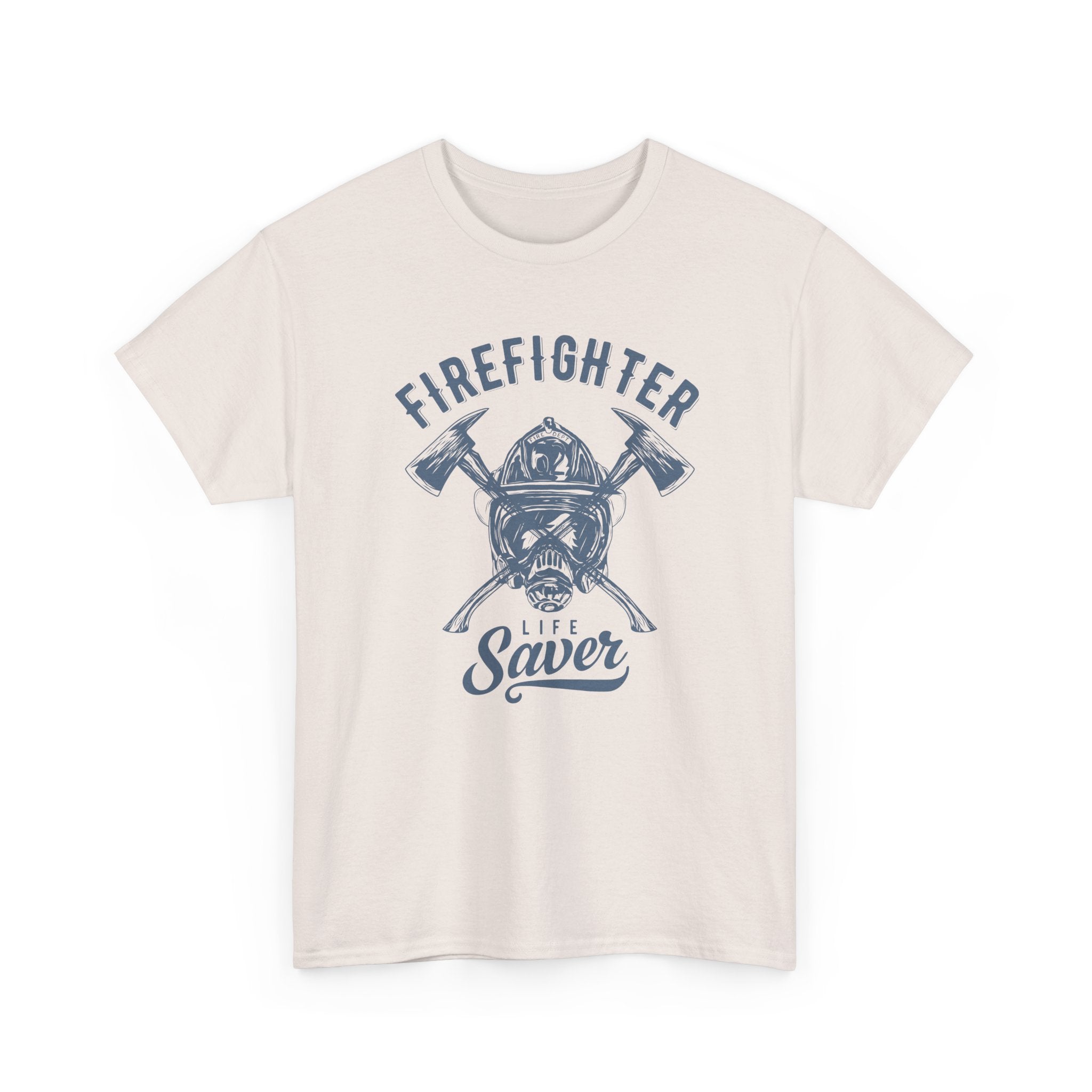 Firefighter Helmet & Axes Tee — Life Saver Rescue Crew Shirt – Bamerix