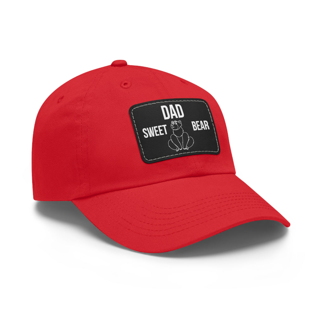 Dad Hat with Leather Patch — "Dad Sweet Bear" Embroidered Cap – Bamerix