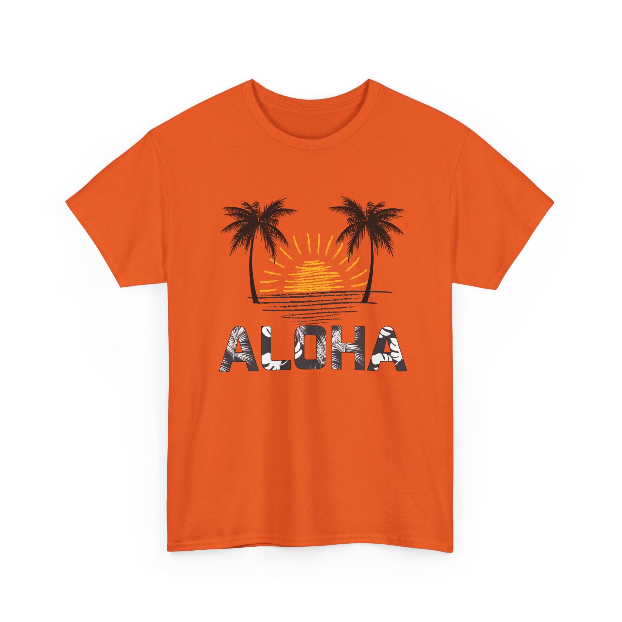 Aloha Palm Sunset T-Shirt — Hawaiian Beach Vibes Tee – Bamerix