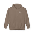 Minimal Crest Hoodie — Neutral Cozy Fleece Pullover