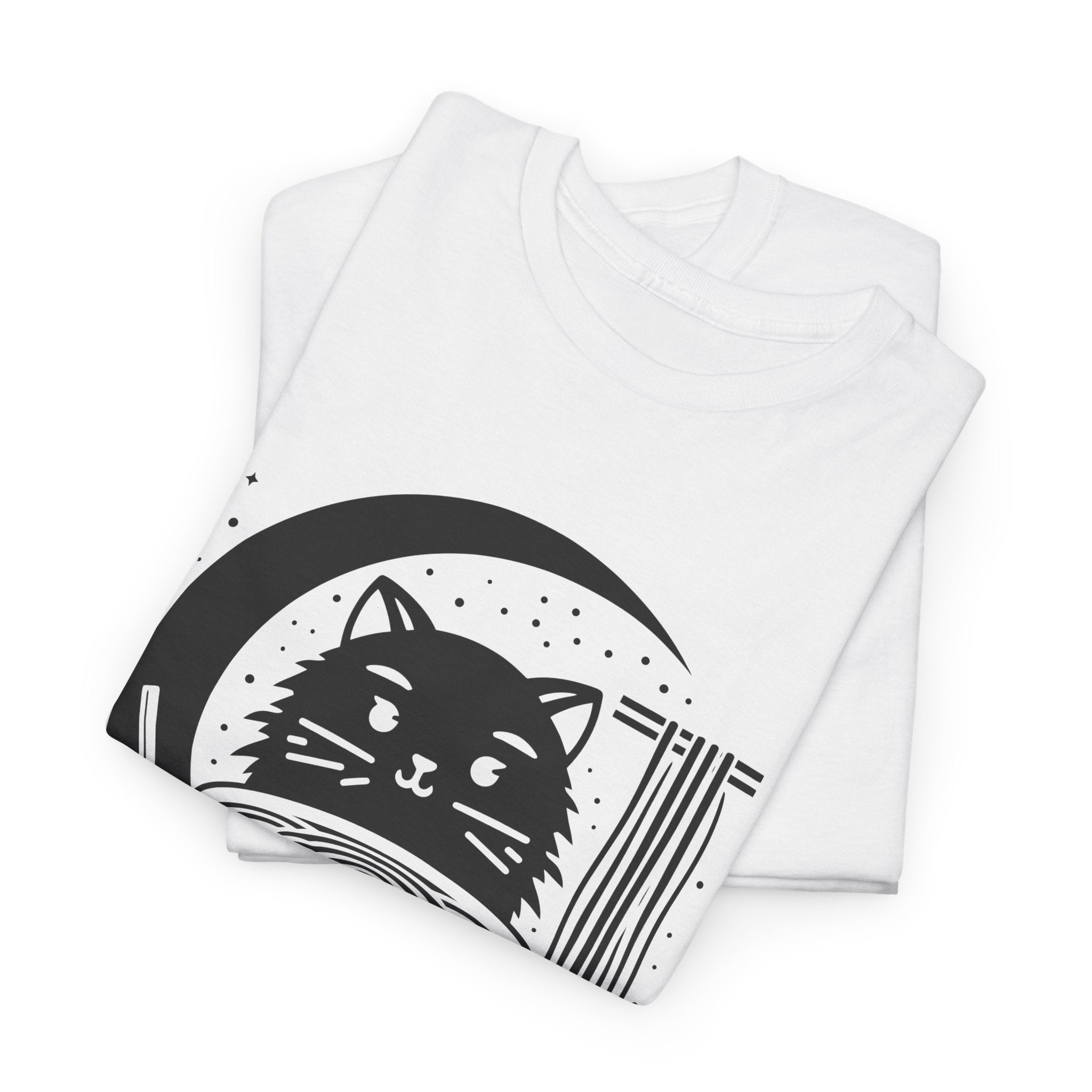 Playful Cat Ramen Unisex Heavy Cotton Tee – Bamerix
