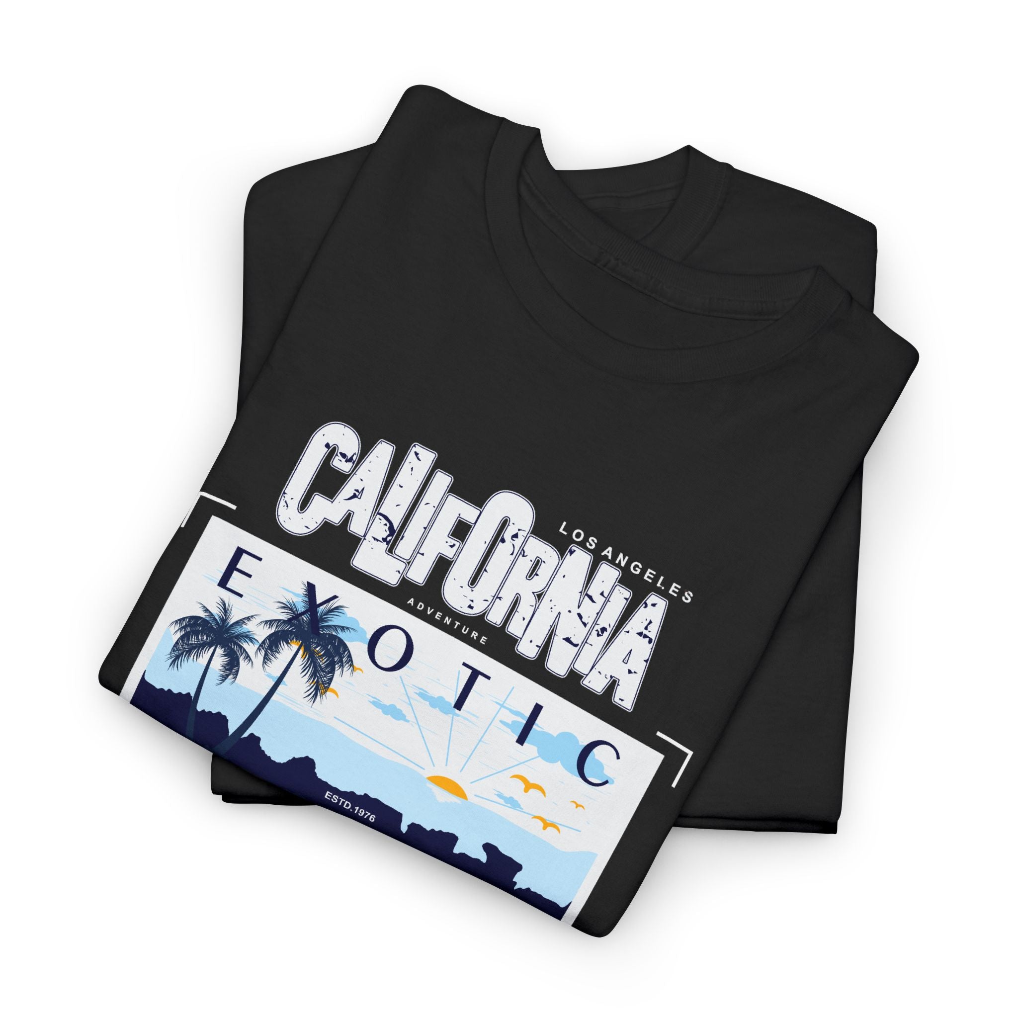 California Sunset Beach T-Shirt — Exotic Sunset Palm Graphic Tee – Bamerix