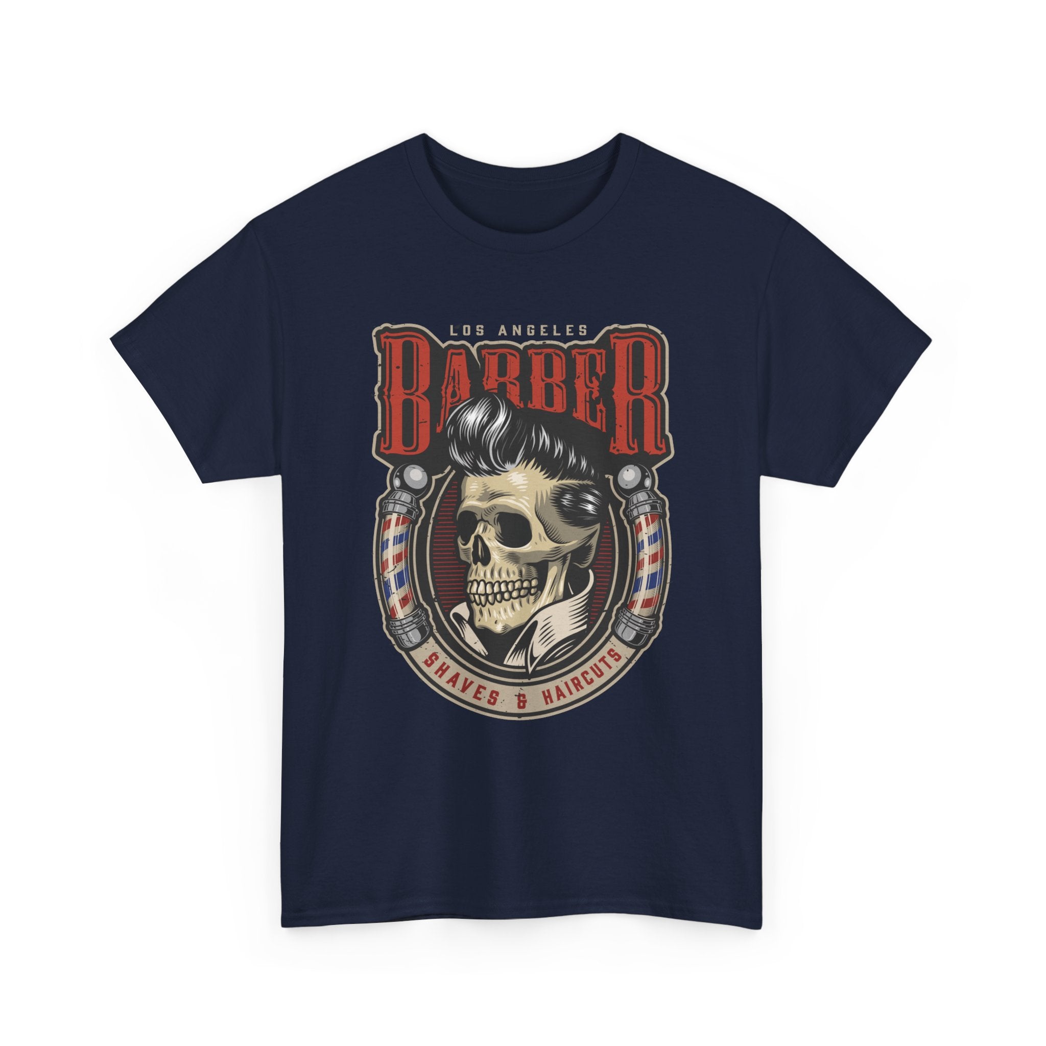Barber Skull Tee — Vintage Barbershop Logo T-Shirt – Bamerix