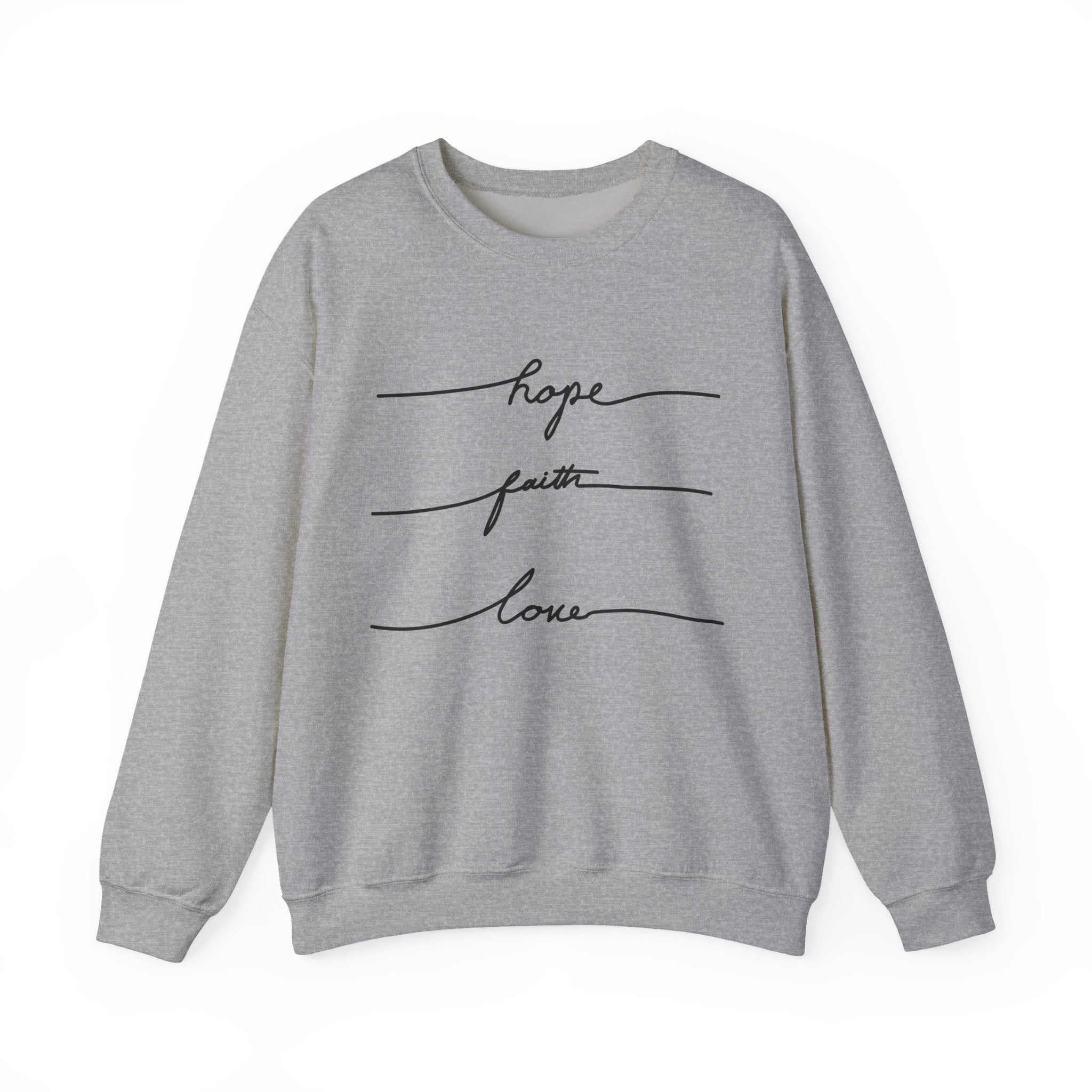 Hope, Faith, Love Crewneck Sweatshirt – Bamerix