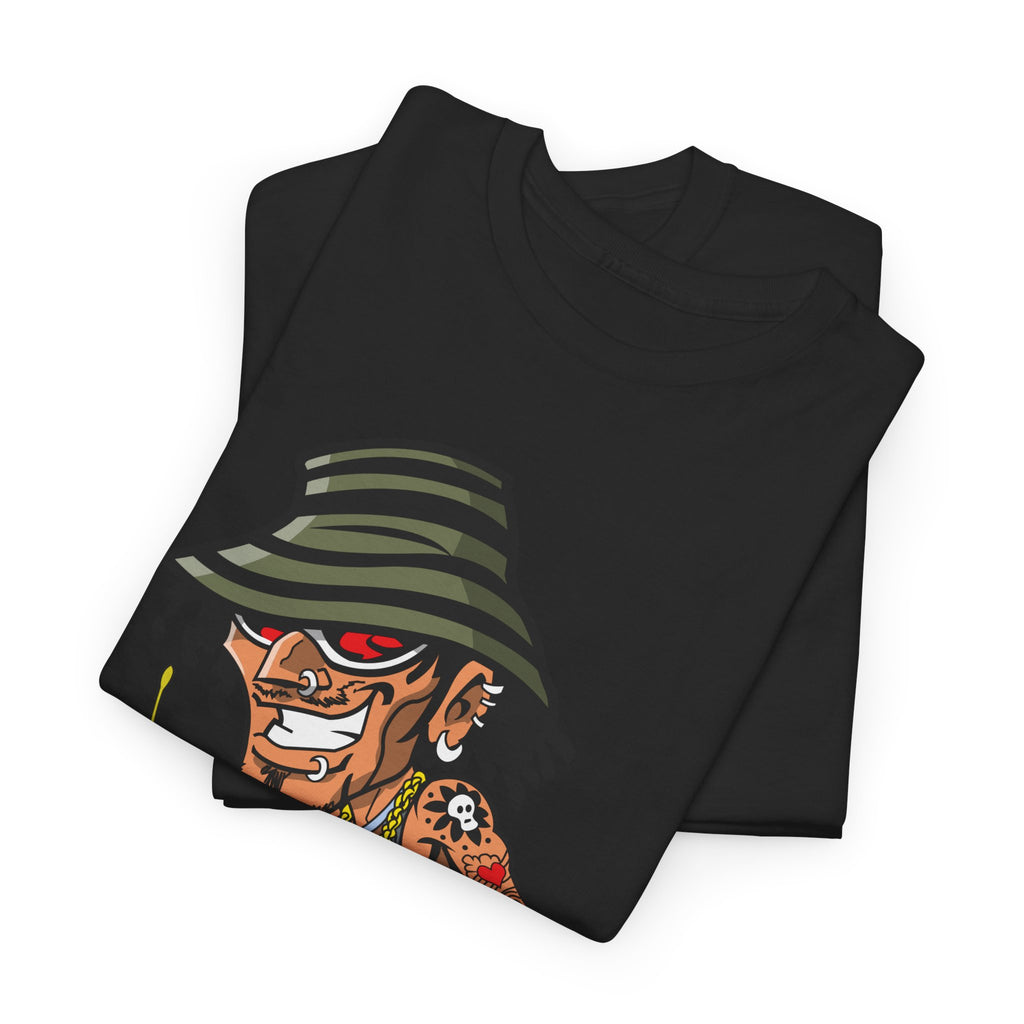 Drummer Cartoon Tee – Funky Cartoon Drummer Graphic T-Shirt – Bamerix