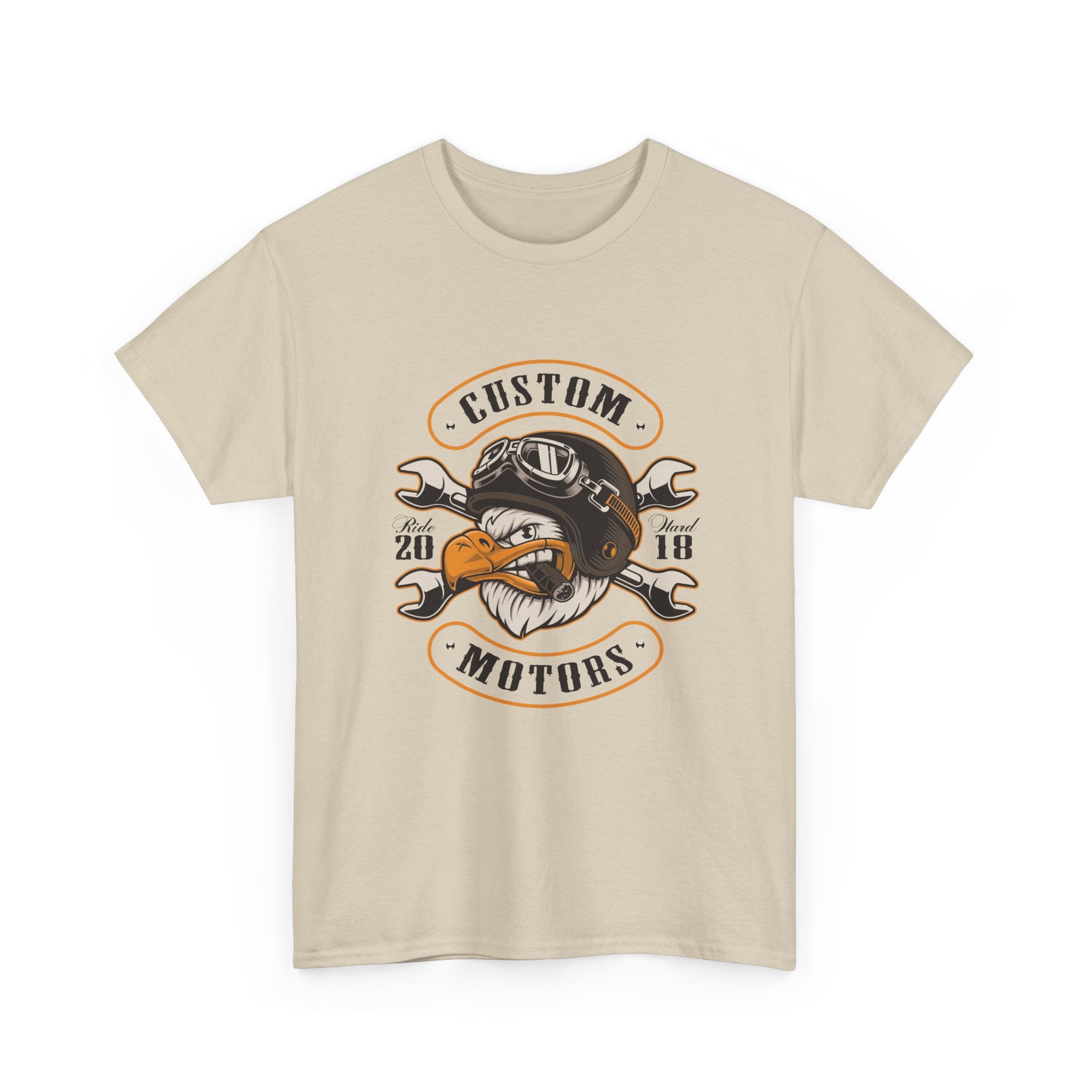 Custom Motors Eagle Tee — Vintage Motorcycle Garage T-Shirt Custom Motors – Bamerix