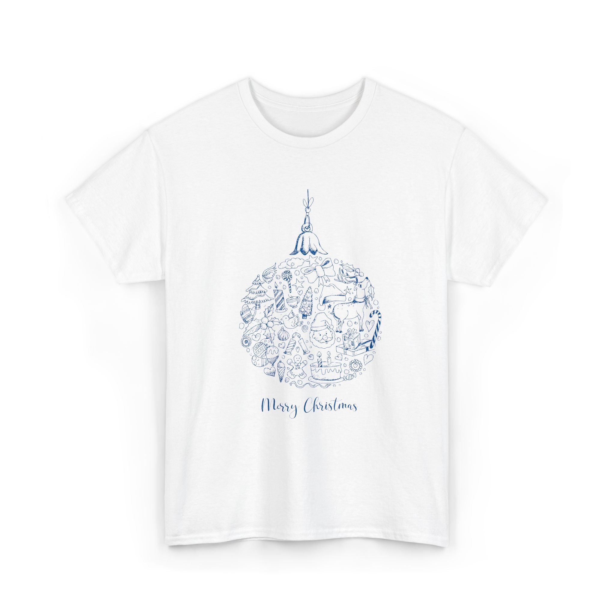 Merry Christmas Unisex Heavy Cotton Tee, Holiday Gift, Casual Wear, Winter Fashion – Bamerix