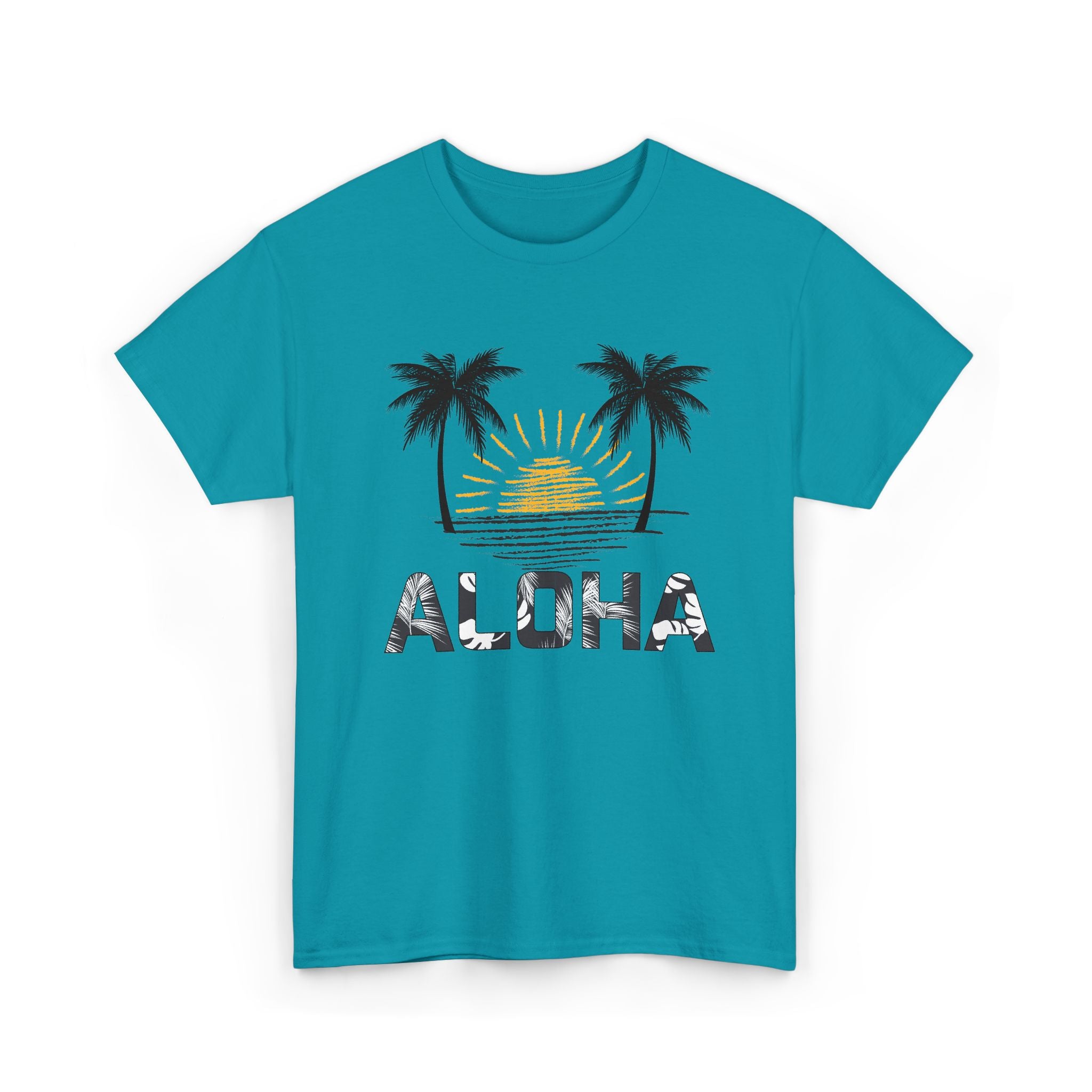 Aloha Palm Sunset T-Shirt — Hawaiian Beach Vibes Tee – Bamerix