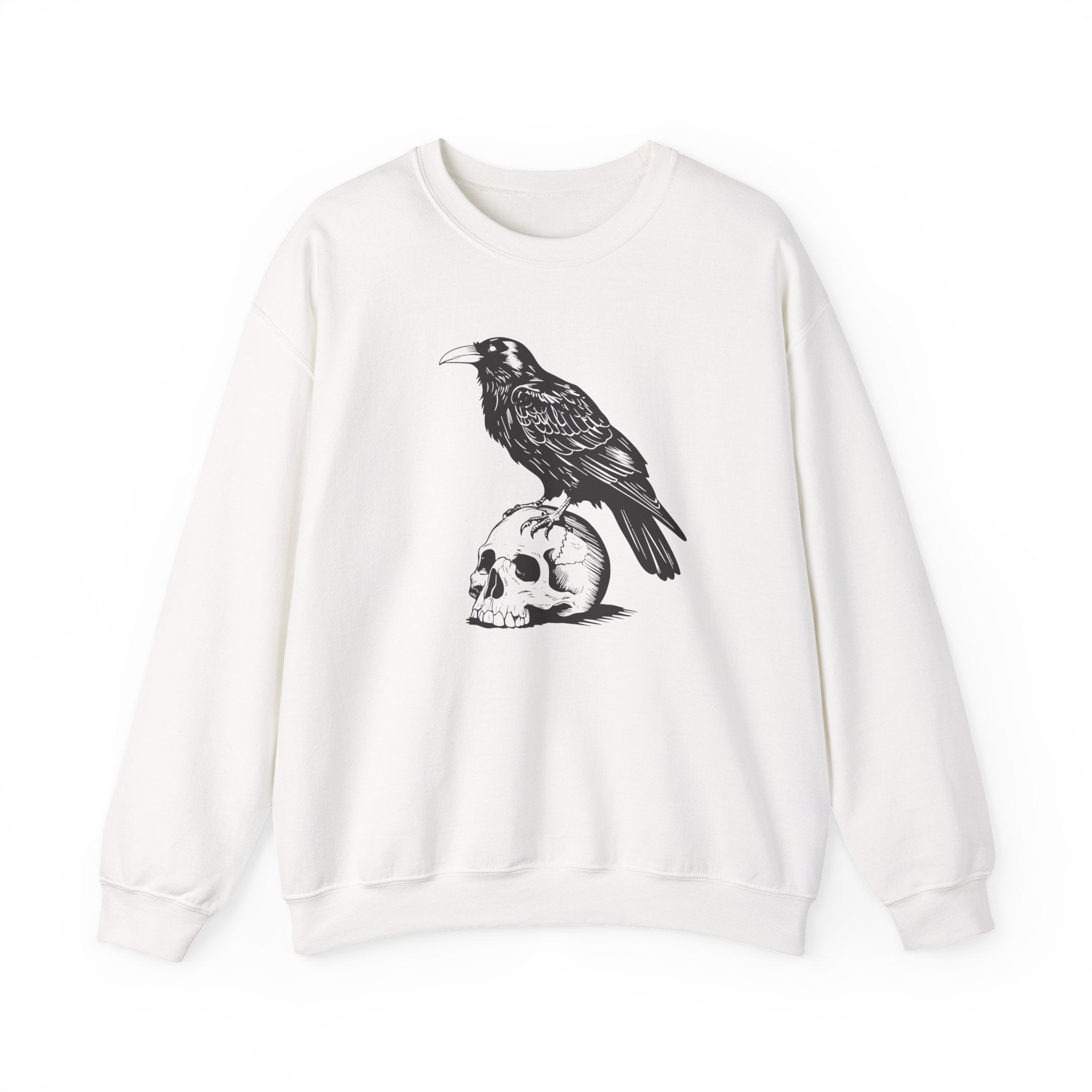 Raven Skull Sweatshirt, Gothic Crewneck Jumper – Bamerix