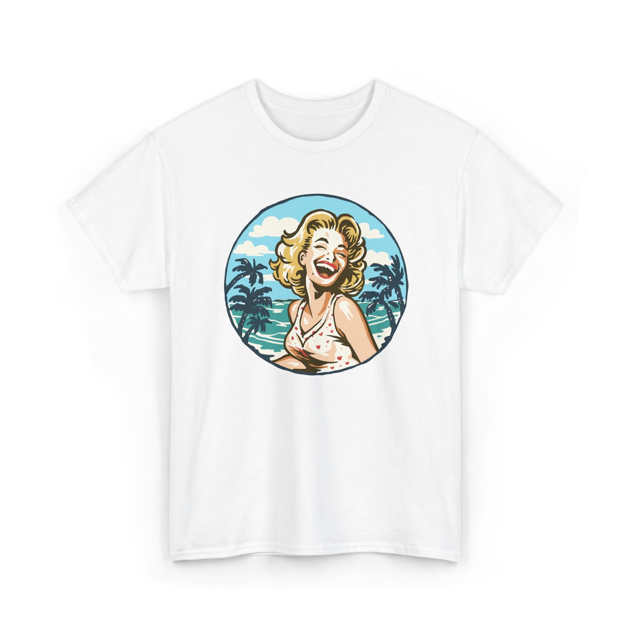 Vintage Beach Girl Graphic T-Shirt | Retro Summer Style Tee – Bamerix