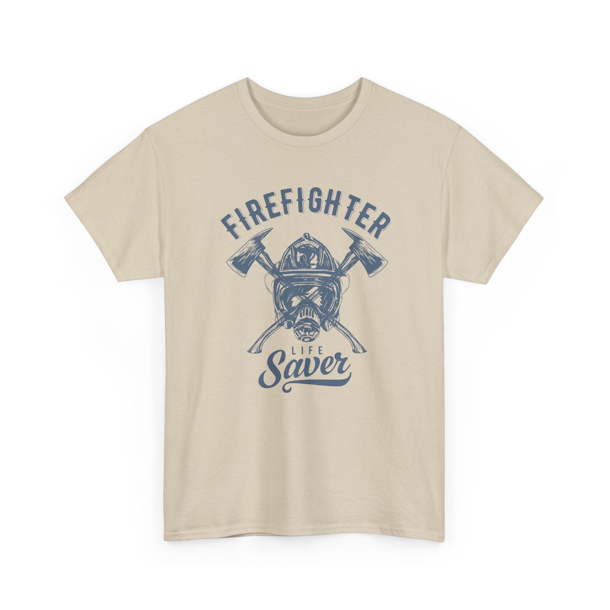 Firefighter Helmet & Axes Tee — Life Saver Rescue Crew Shirt – Bamerix